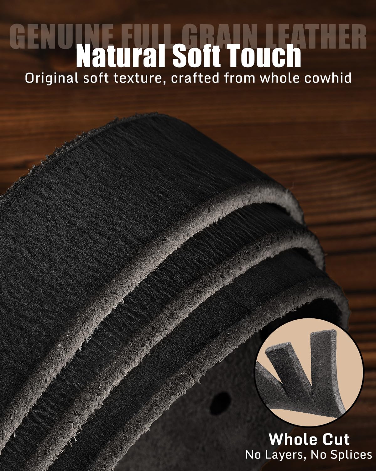 100% Full Grain Leather Belt for Men | 1.5"