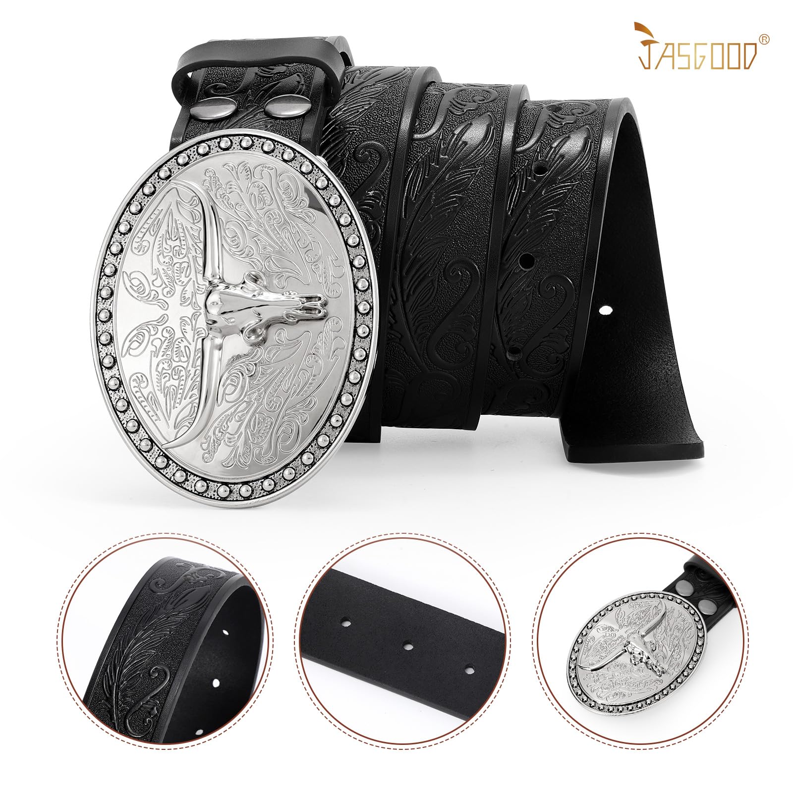 Cowgirl Cowboy Genuine Leather Belt 1.5" - JASGOOD OFFICIAL
