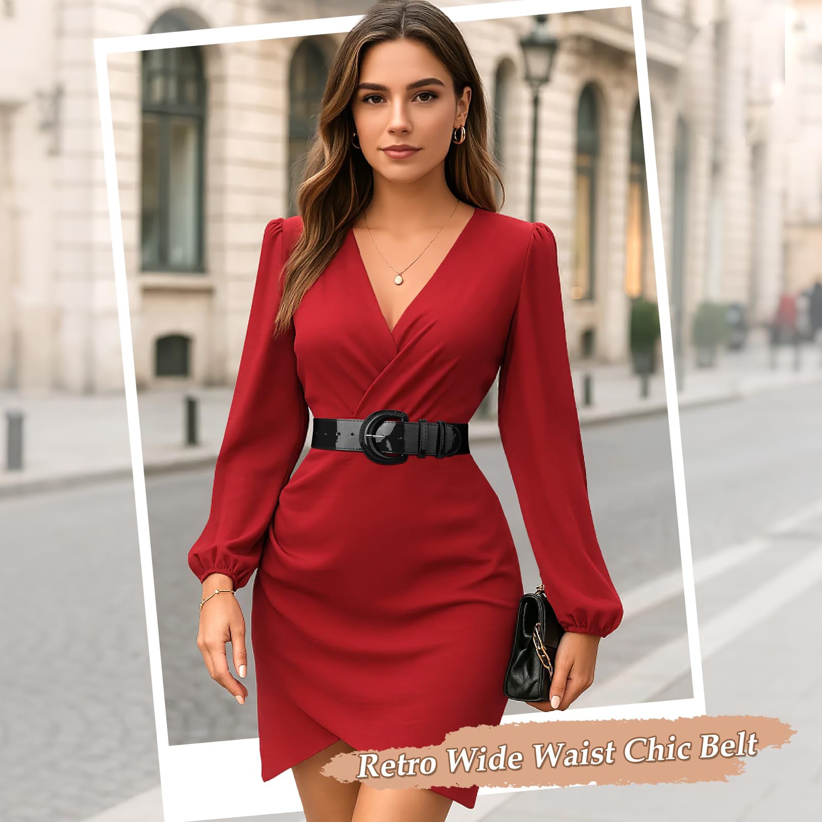 Wide Patent Leather Belt For Coat