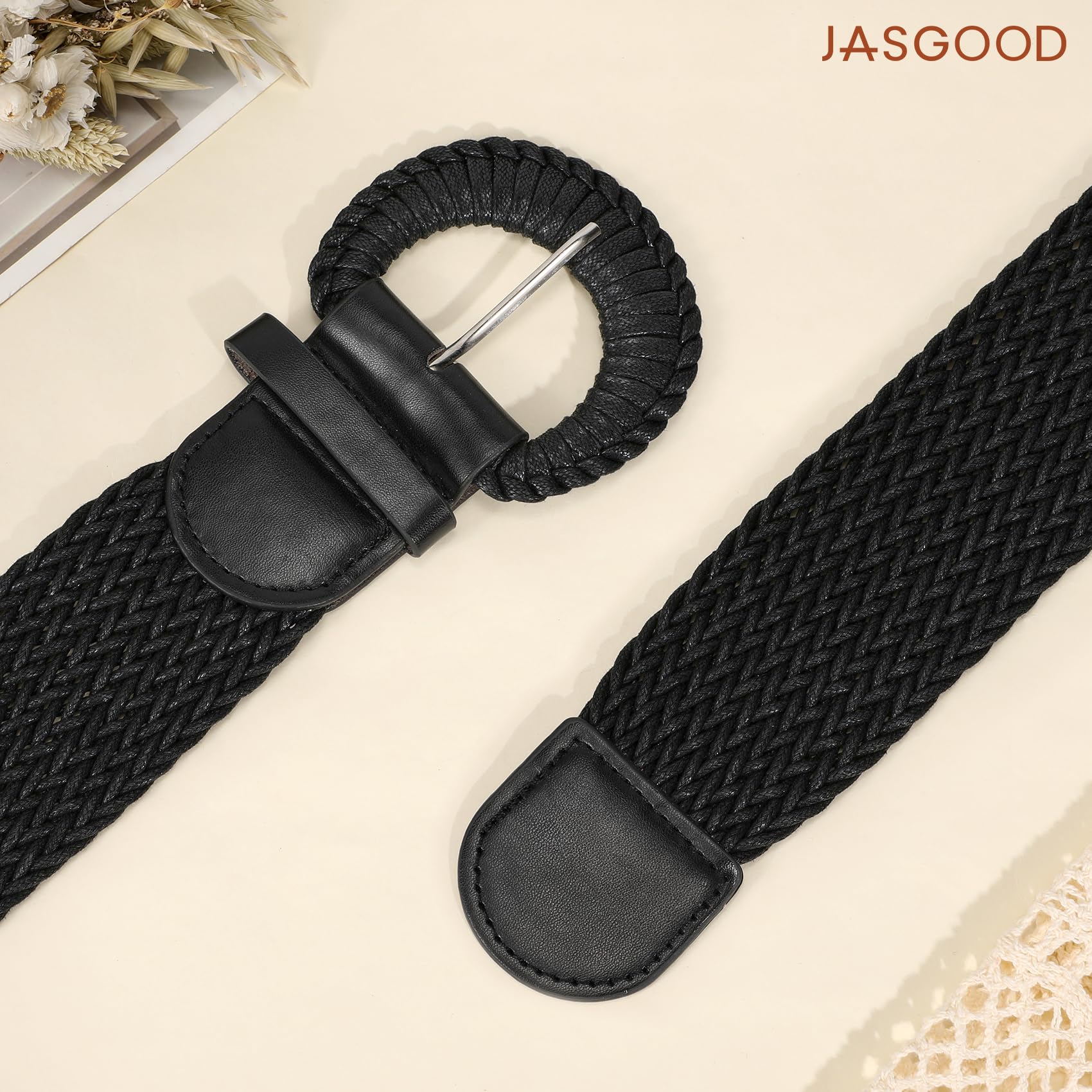 Wide Braided Boho Rattan Belt