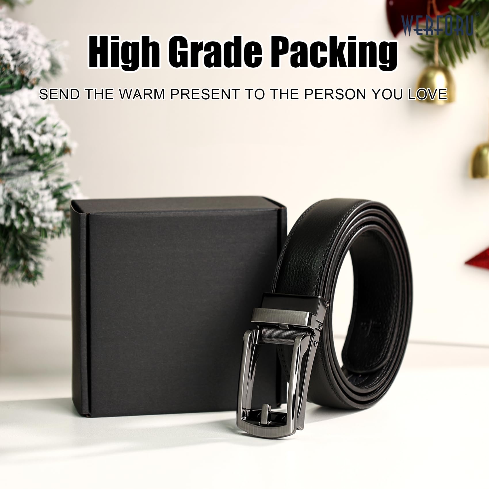 Ratchet Belt With Automatic Buckle Fits Waist Up to 52"