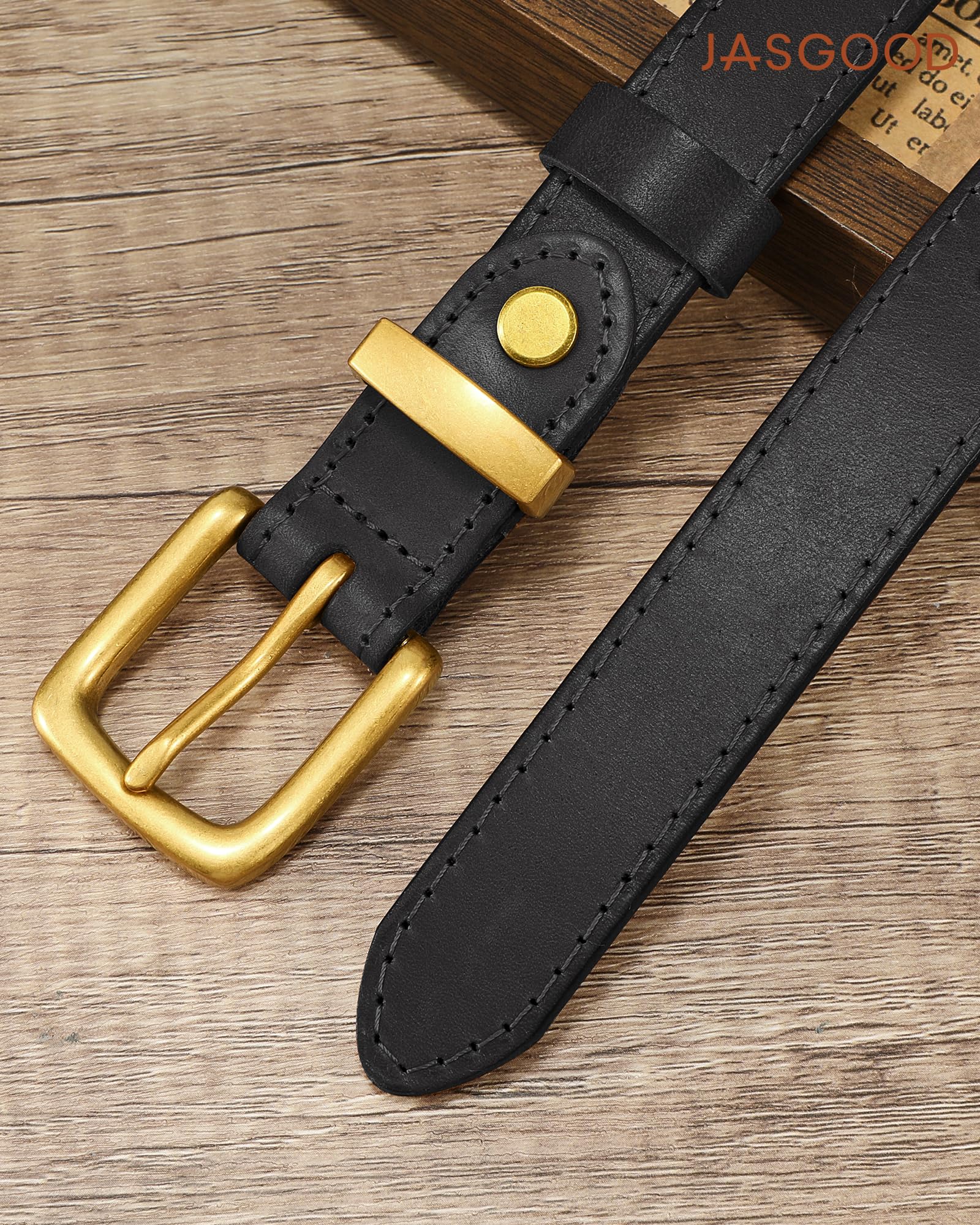 Vintage Full Grain Thin Leather Belt For Women