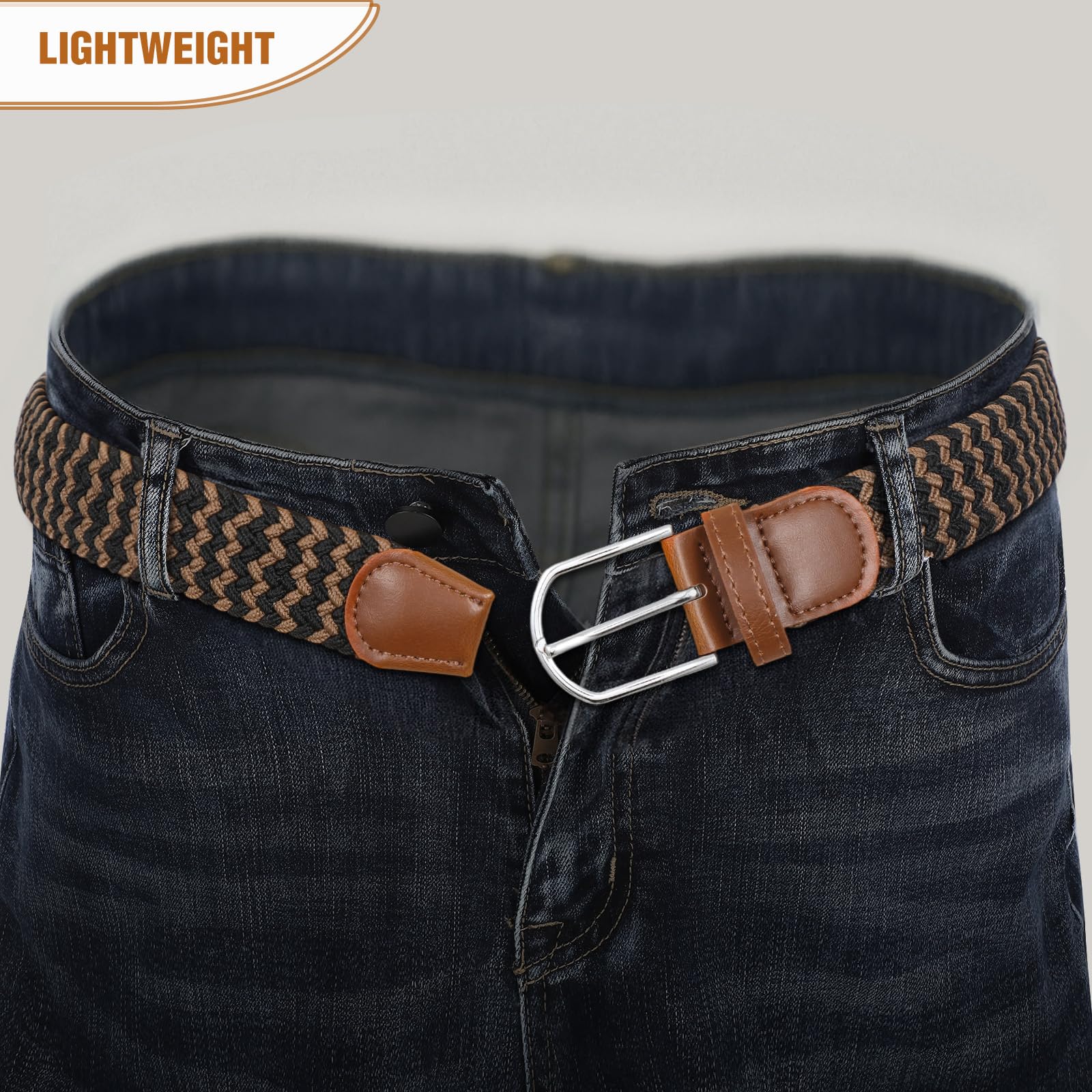 Braided Stretch Belt for Men Women