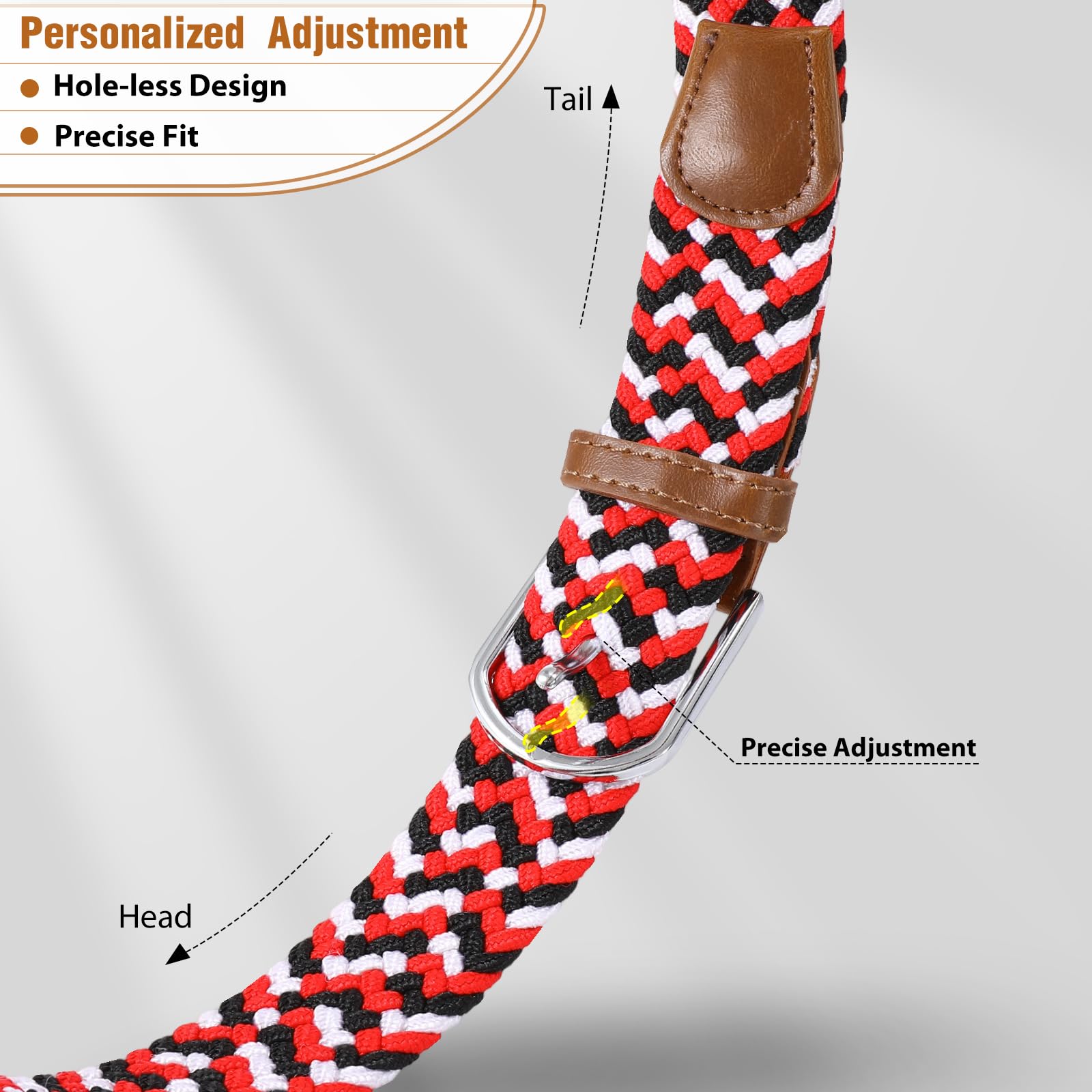 Braided Stretch Belt for Men Women
