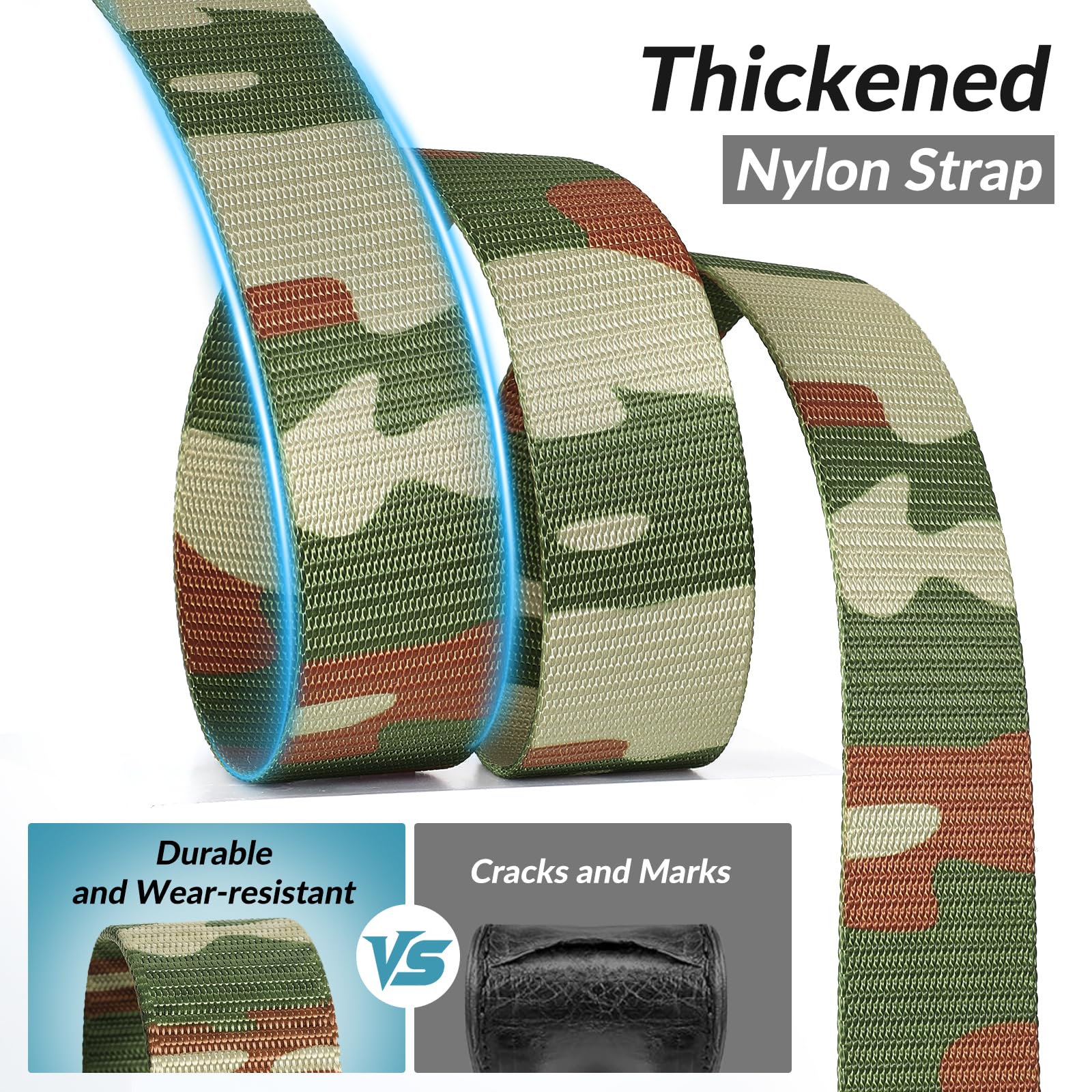 2-Pack Tactical Camo Nylon Web Belt for Outdoor