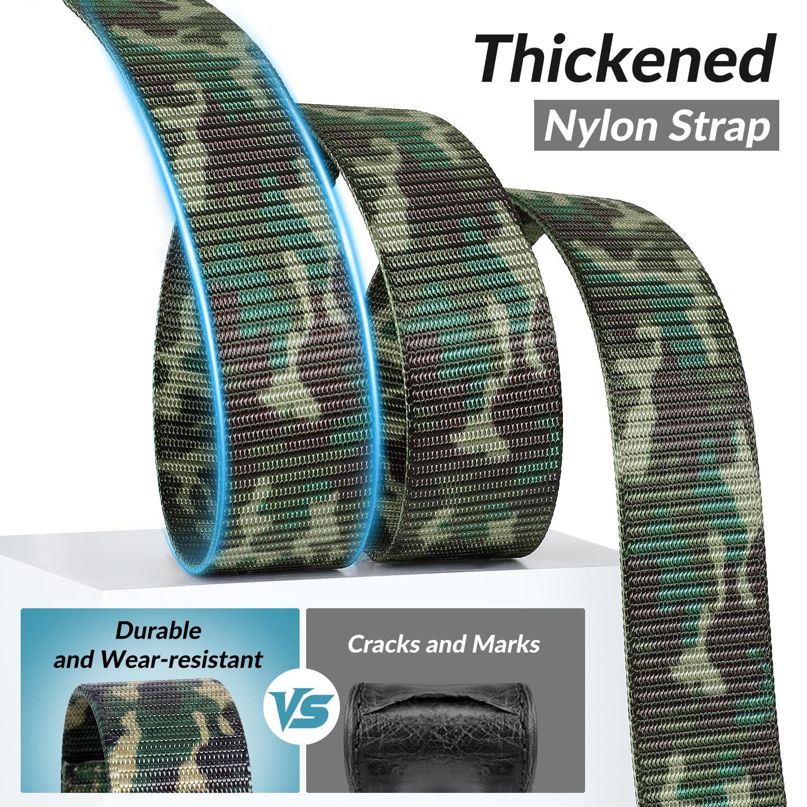 2-Pack Tactical Camo Nylon Web Belt for Outdoor