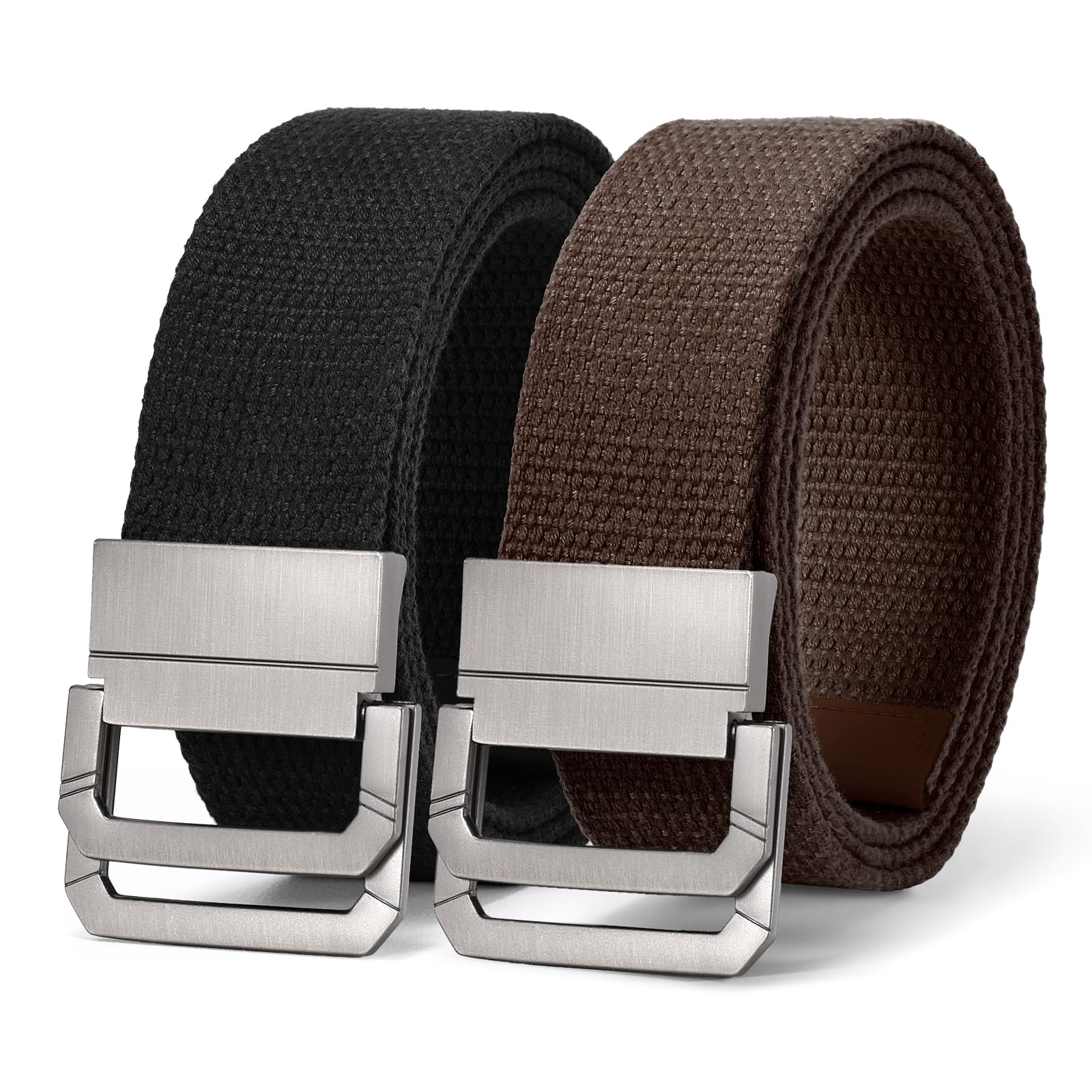 Canvas Belt with Double Squre Buckle