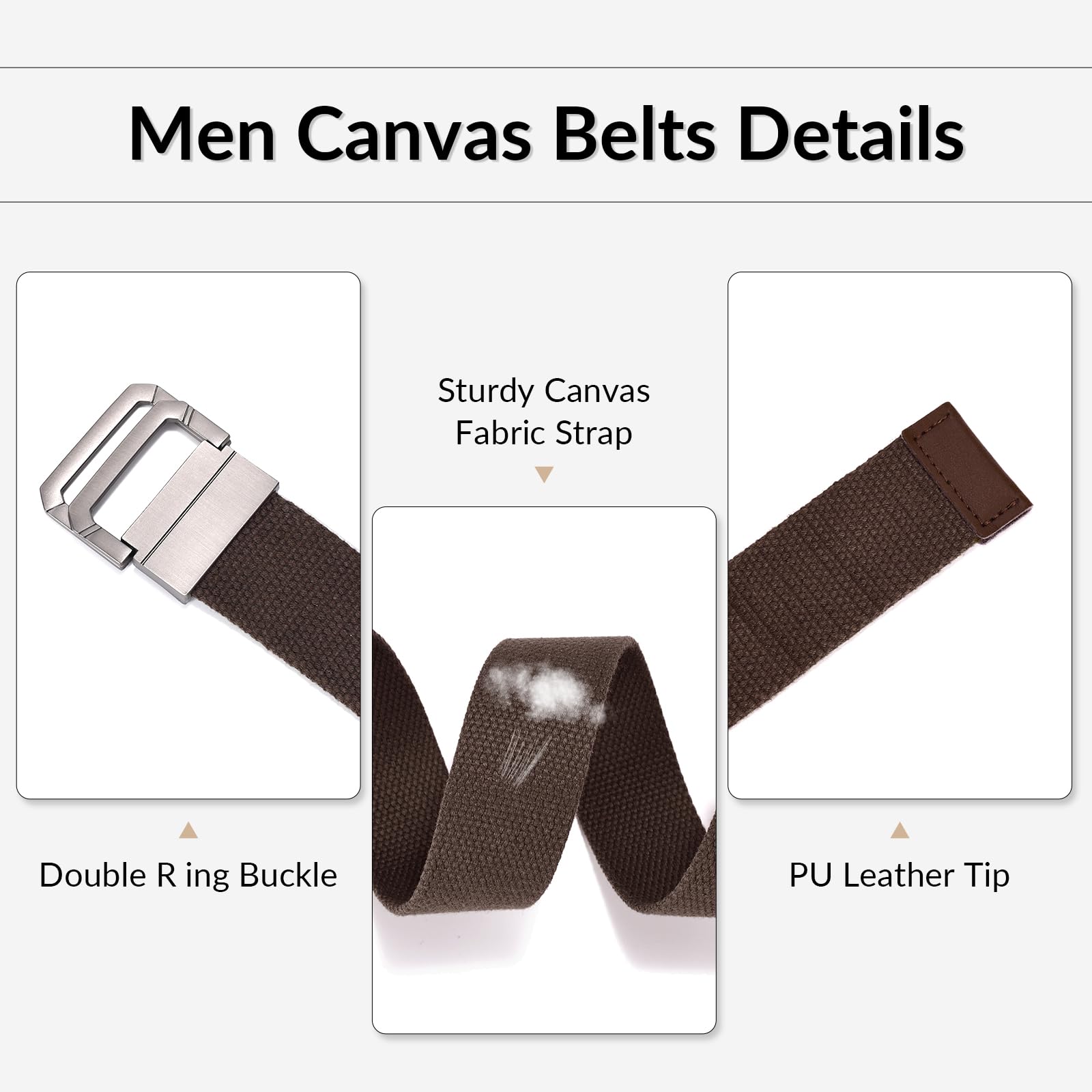 Canvas Belt with Double Squre Buckle