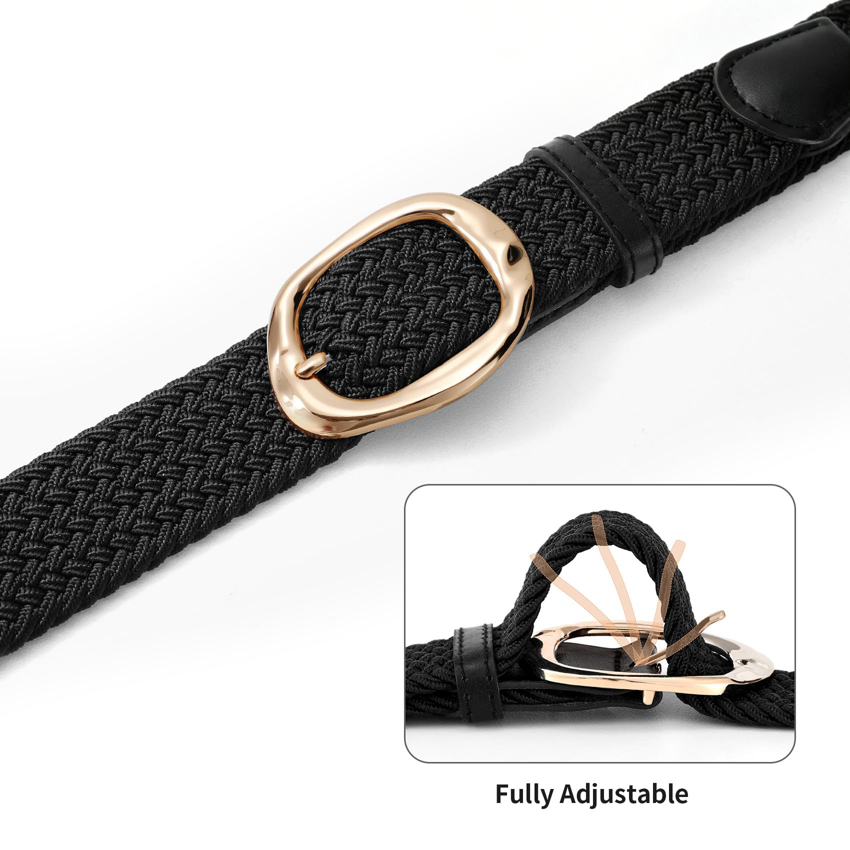 Women Braided Elastic Belt For Golf