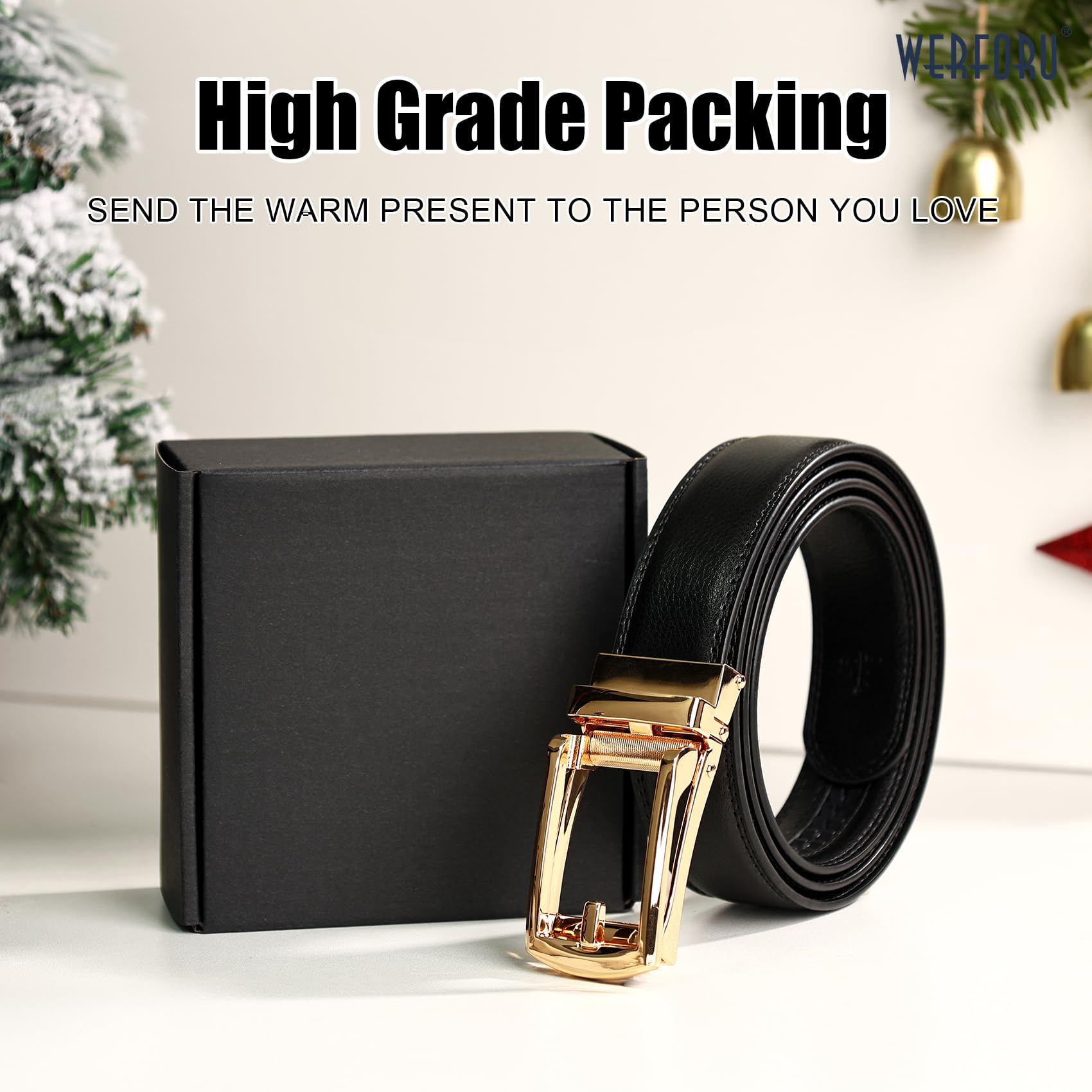 Ratchet Belt With Automatic Buckle Fits Waist Up to 52"