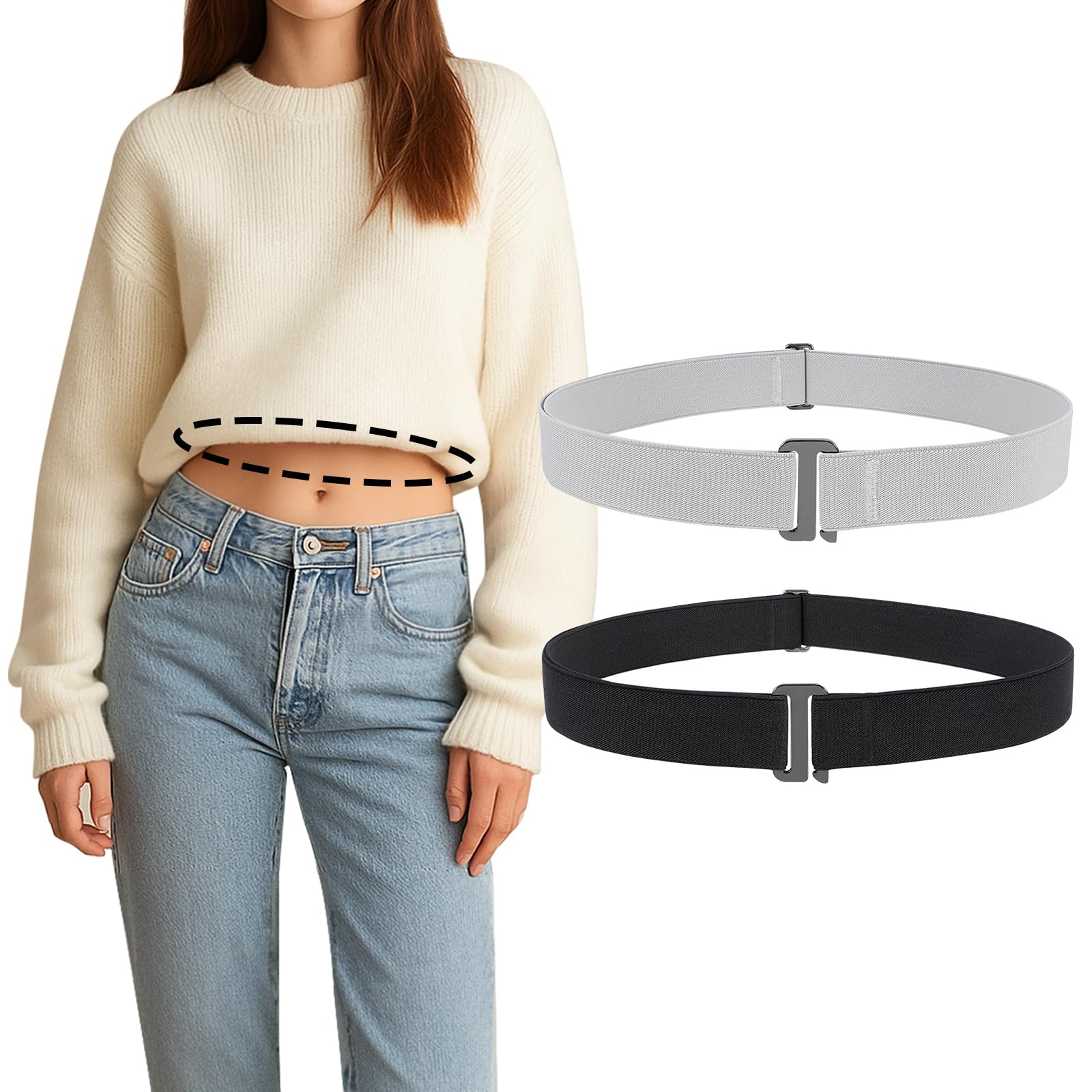 2PACK Crop Top Tuck Waist Band for T-Shirts