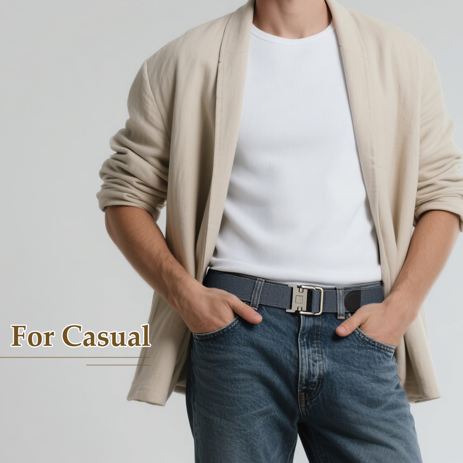 Unisex Casual Fabric Canvas Belt for Jeans