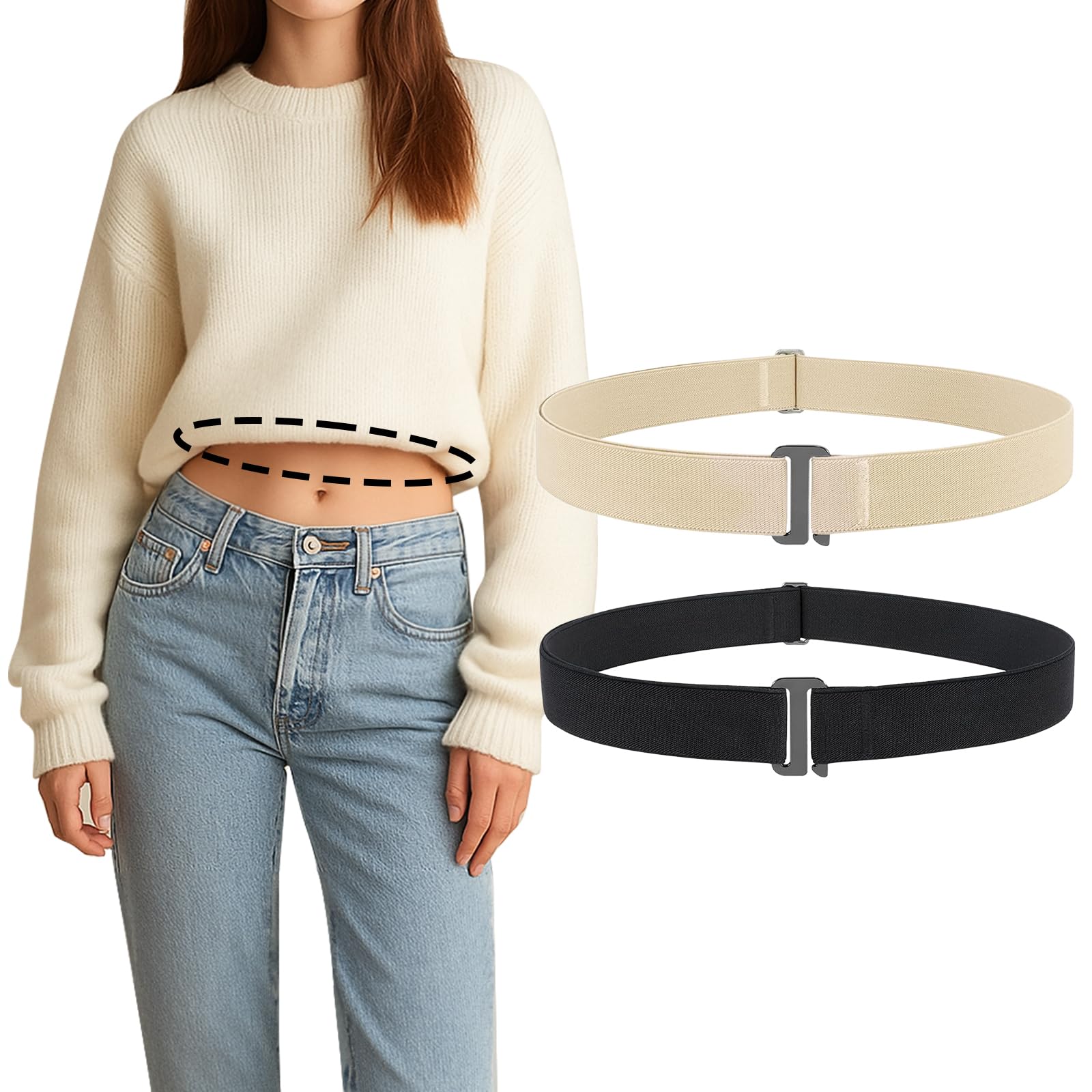 2PACK Crop Top Tuck Waist Band for T-Shirts