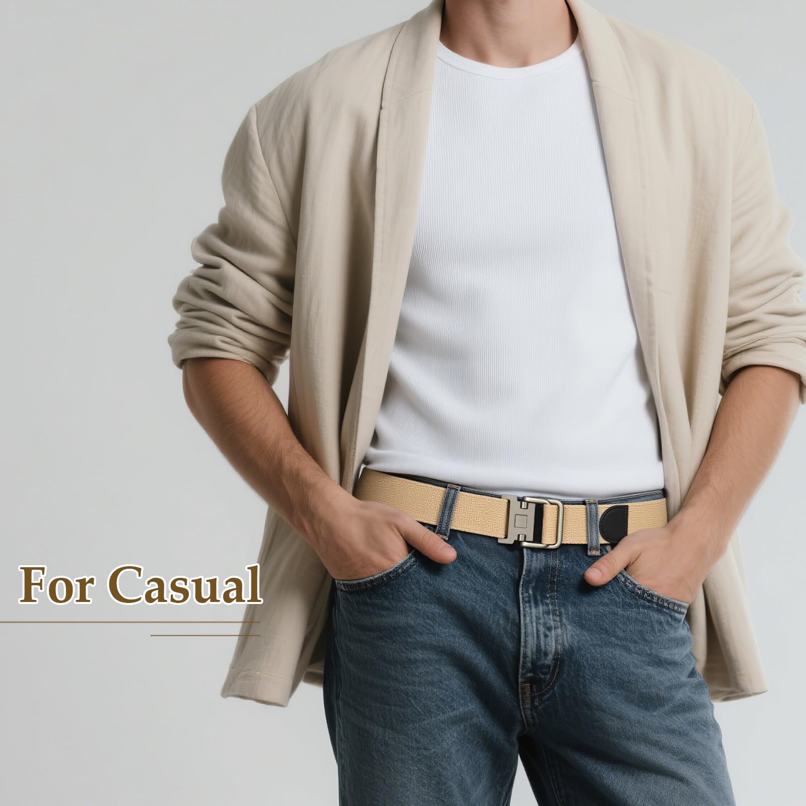 Unisex Casual Fabric Canvas Belt for Jeans