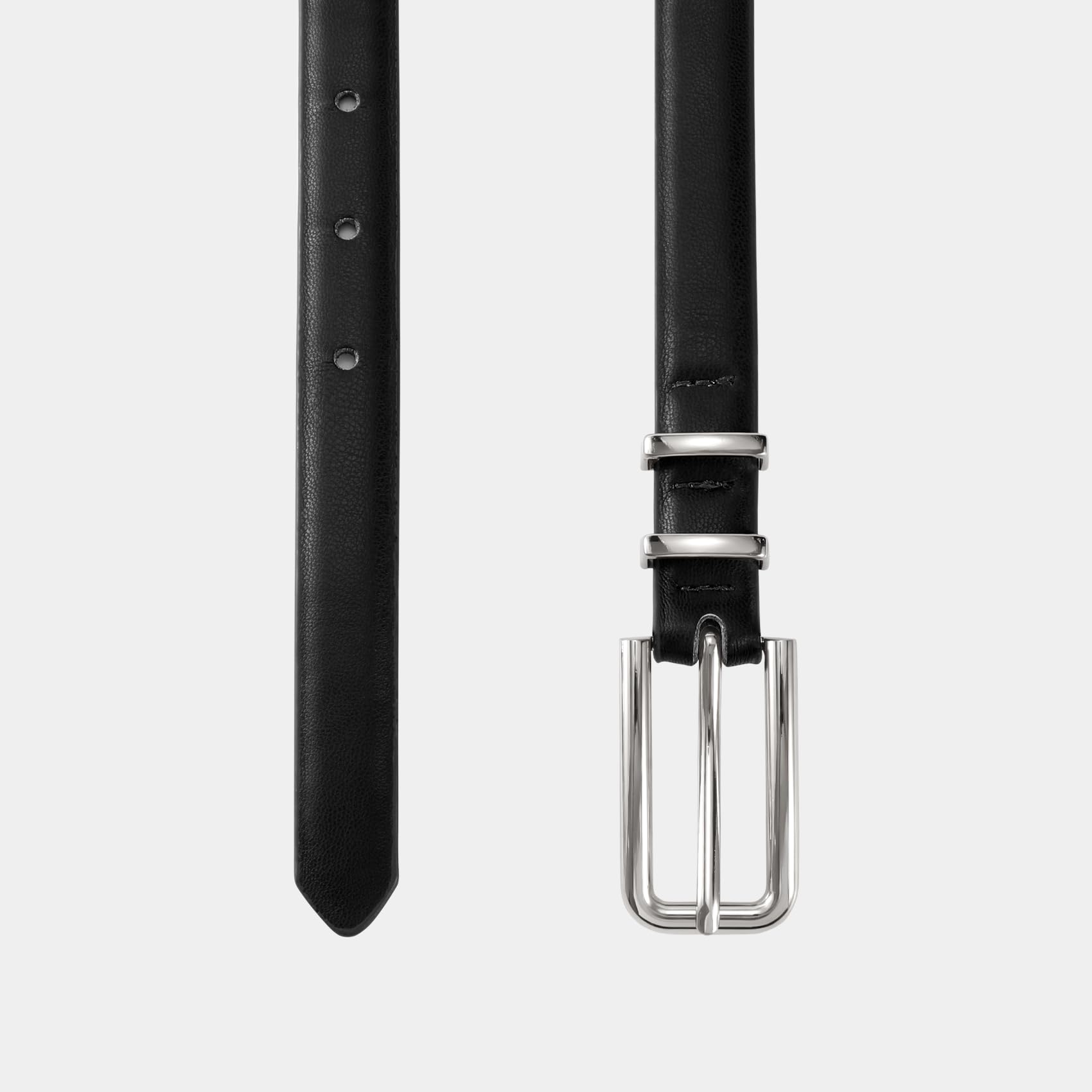 Thin Waist Belt with Square Gold Buckle