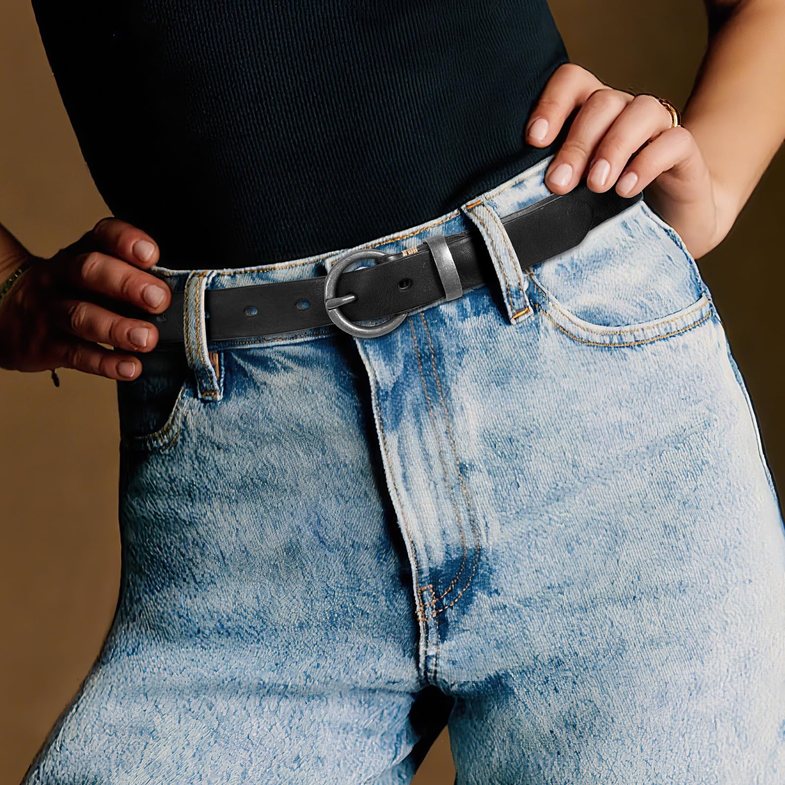 Vintage Cowhide Skinny Leather Belt - JASGOOD OFFICIAL