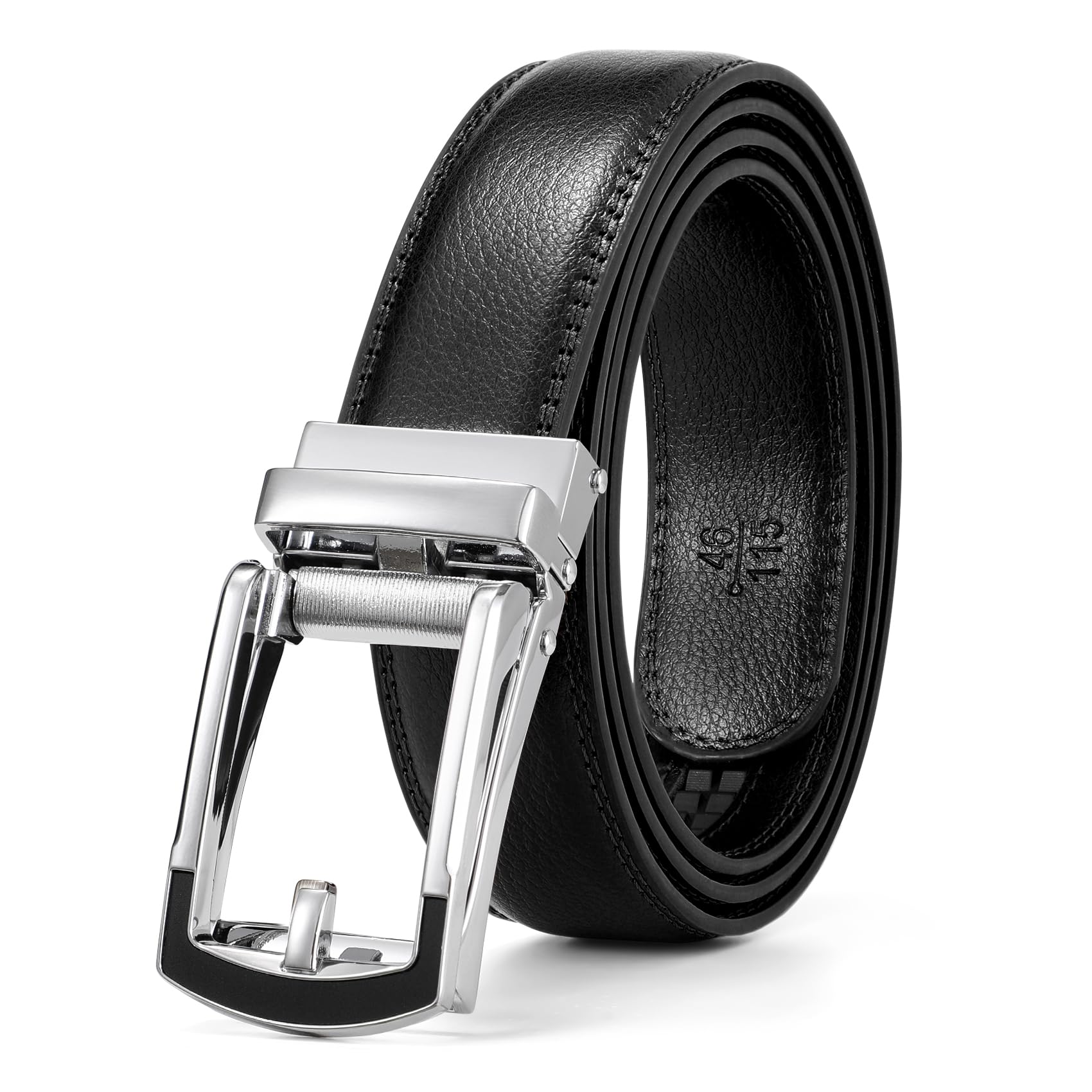 Ratchet Belt With Automatic Buckle Fits Waist Up to 52"
