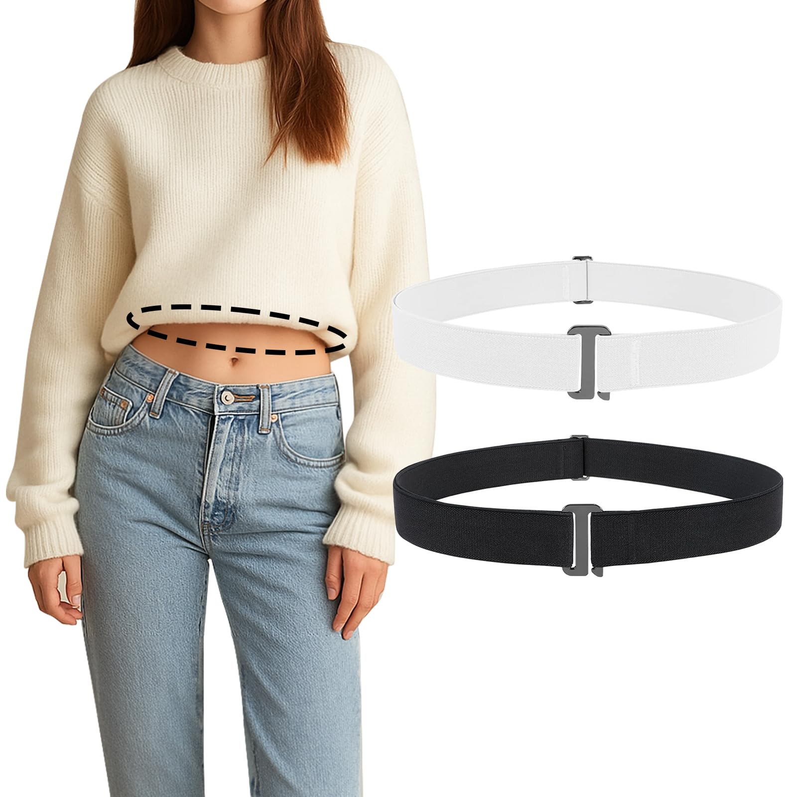 2PACK Crop Top Tuck Waist Band for T-Shirts