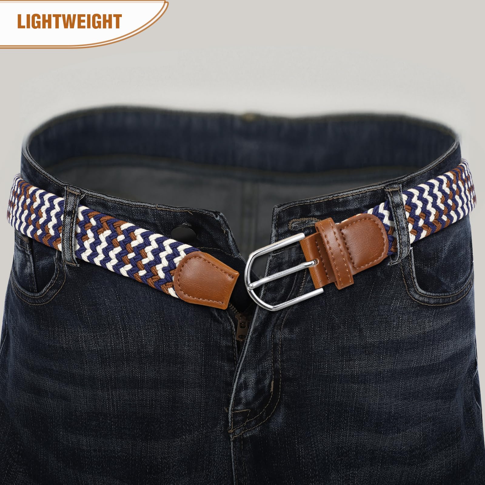 Braided Stretch Belt for Men Women