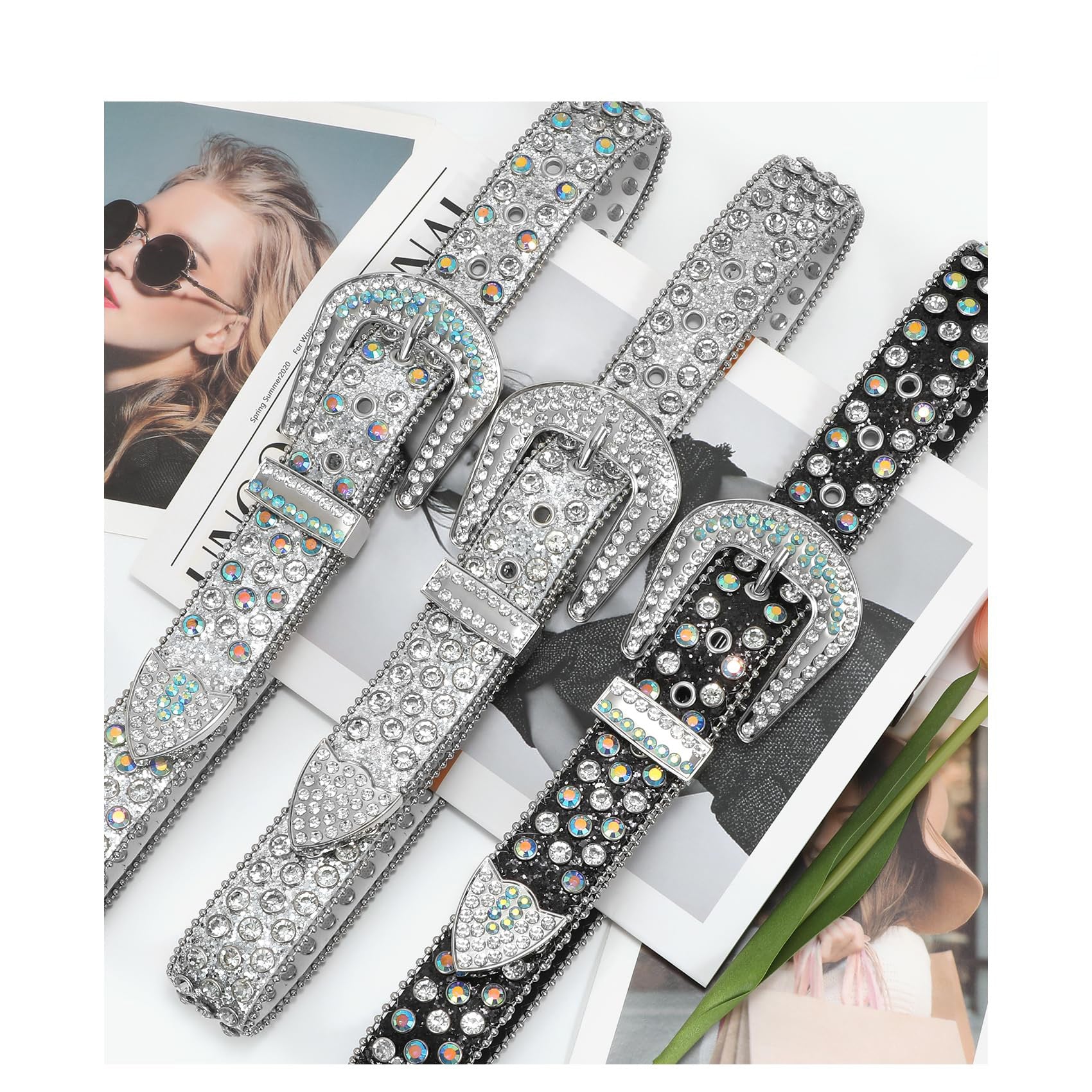 Studded Rhinestone Belts