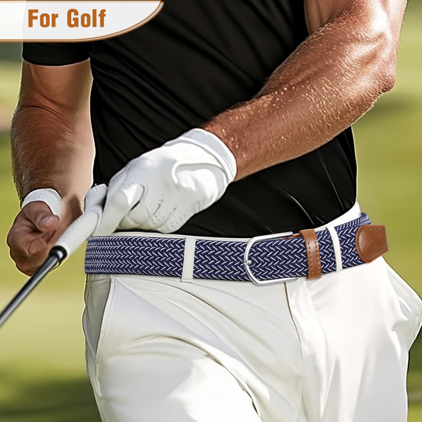 Braided Stretch Belt for Men Women