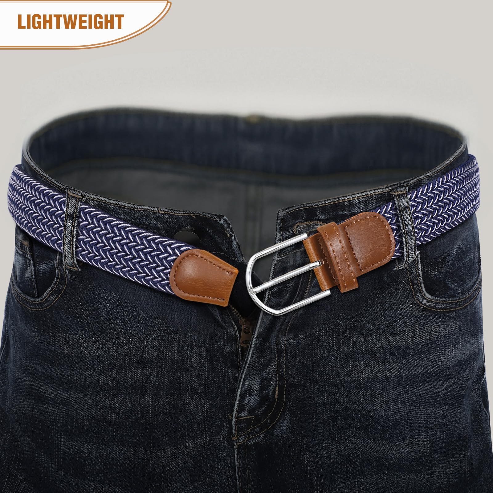 Braided Stretch Belt for Men Women
