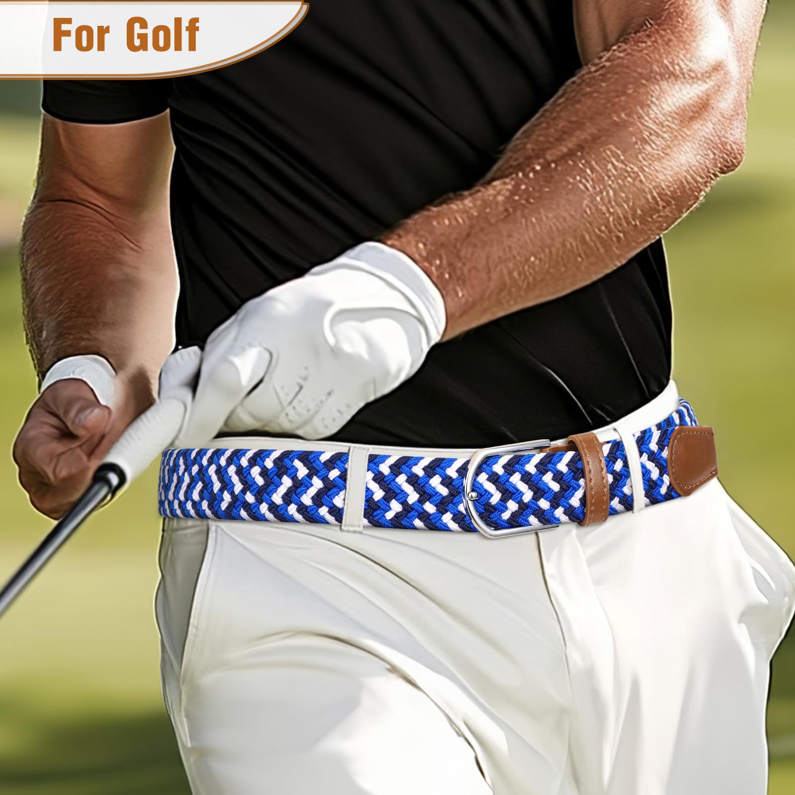 Braided Stretch Belt for Men Women
