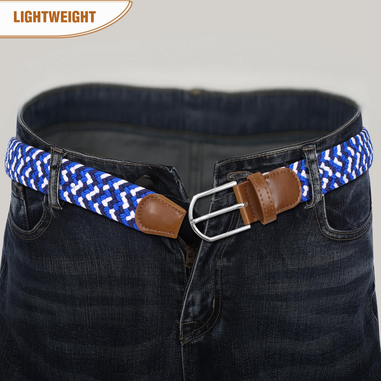 Braided Stretch Belt for Men Women