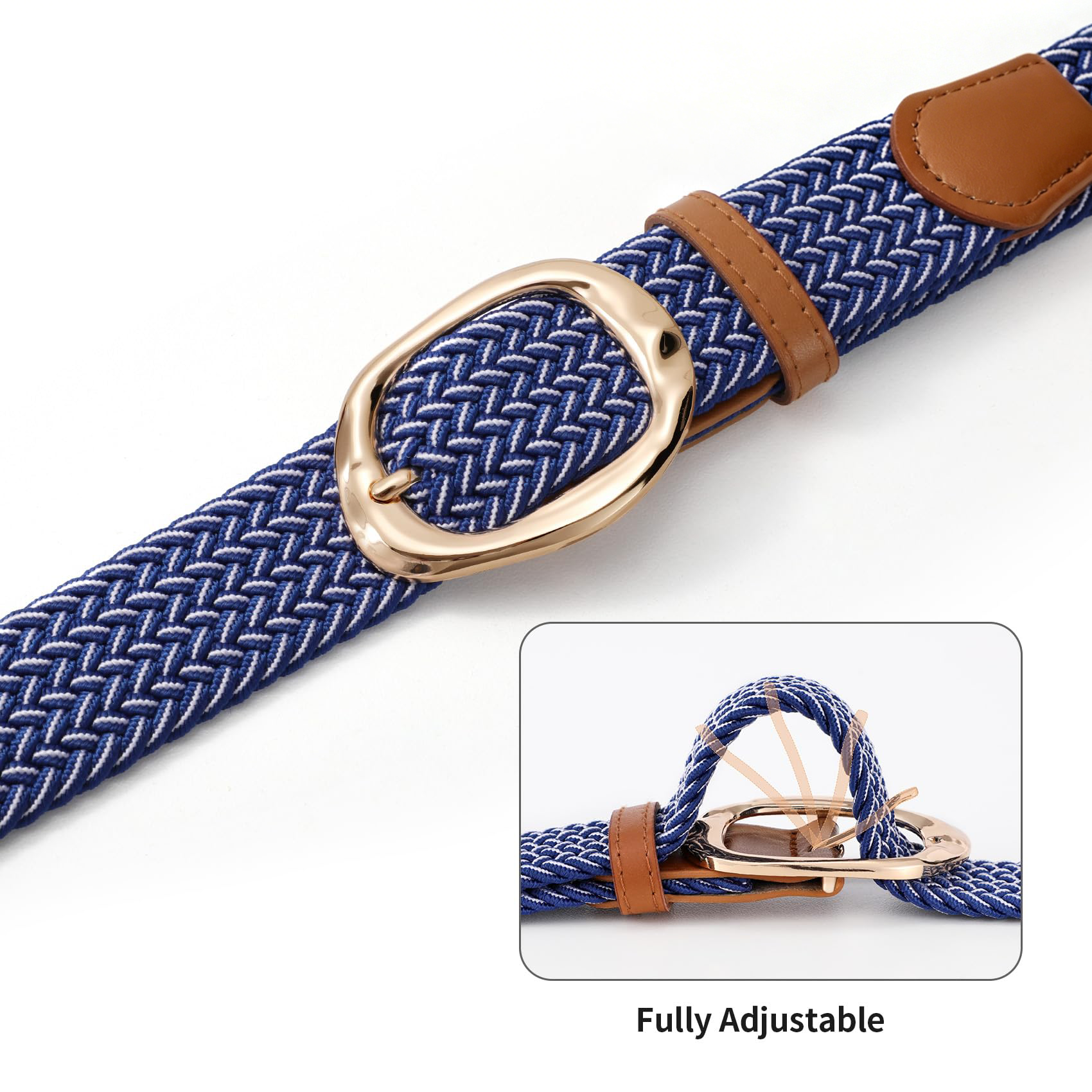 Women Braided Elastic Belt For Golf