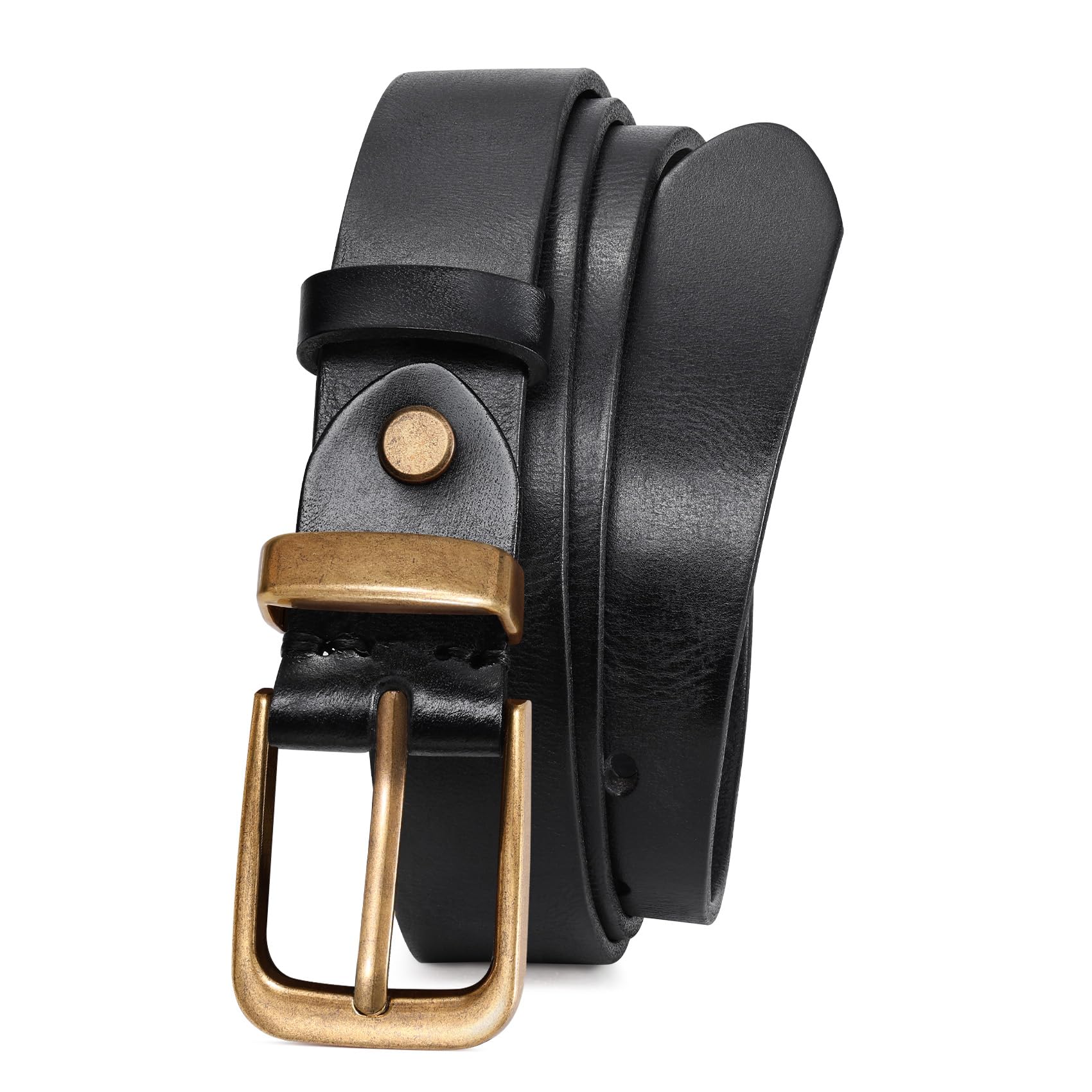 Vintage Metal Buckle Genuine Leather Belt
