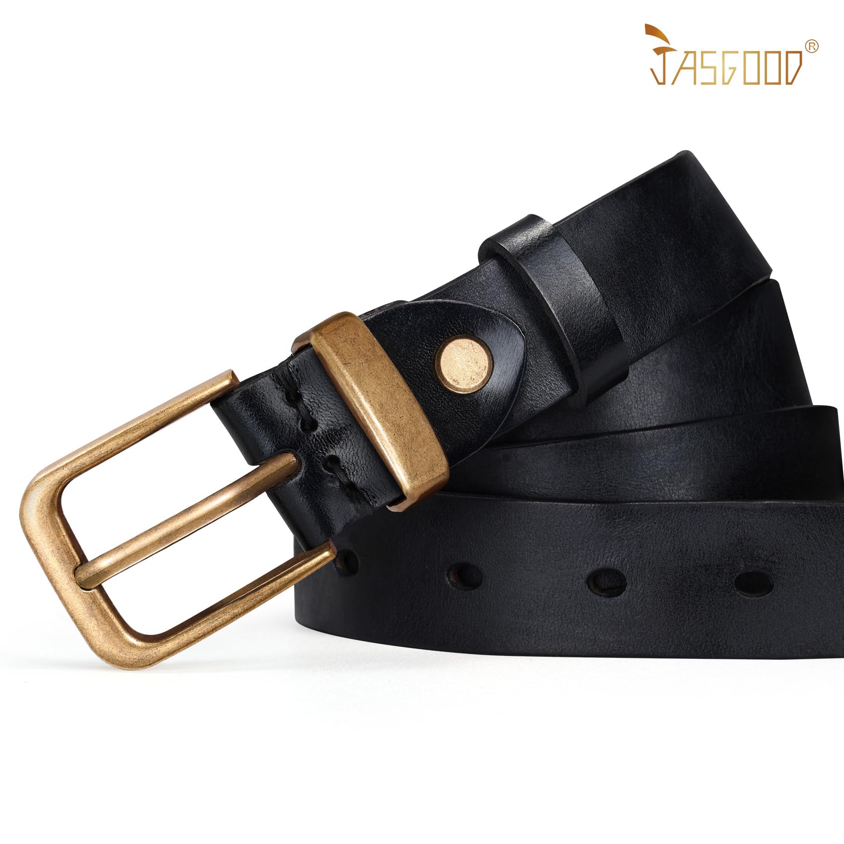 Vintage Metal Buckle Genuine Leather Belt