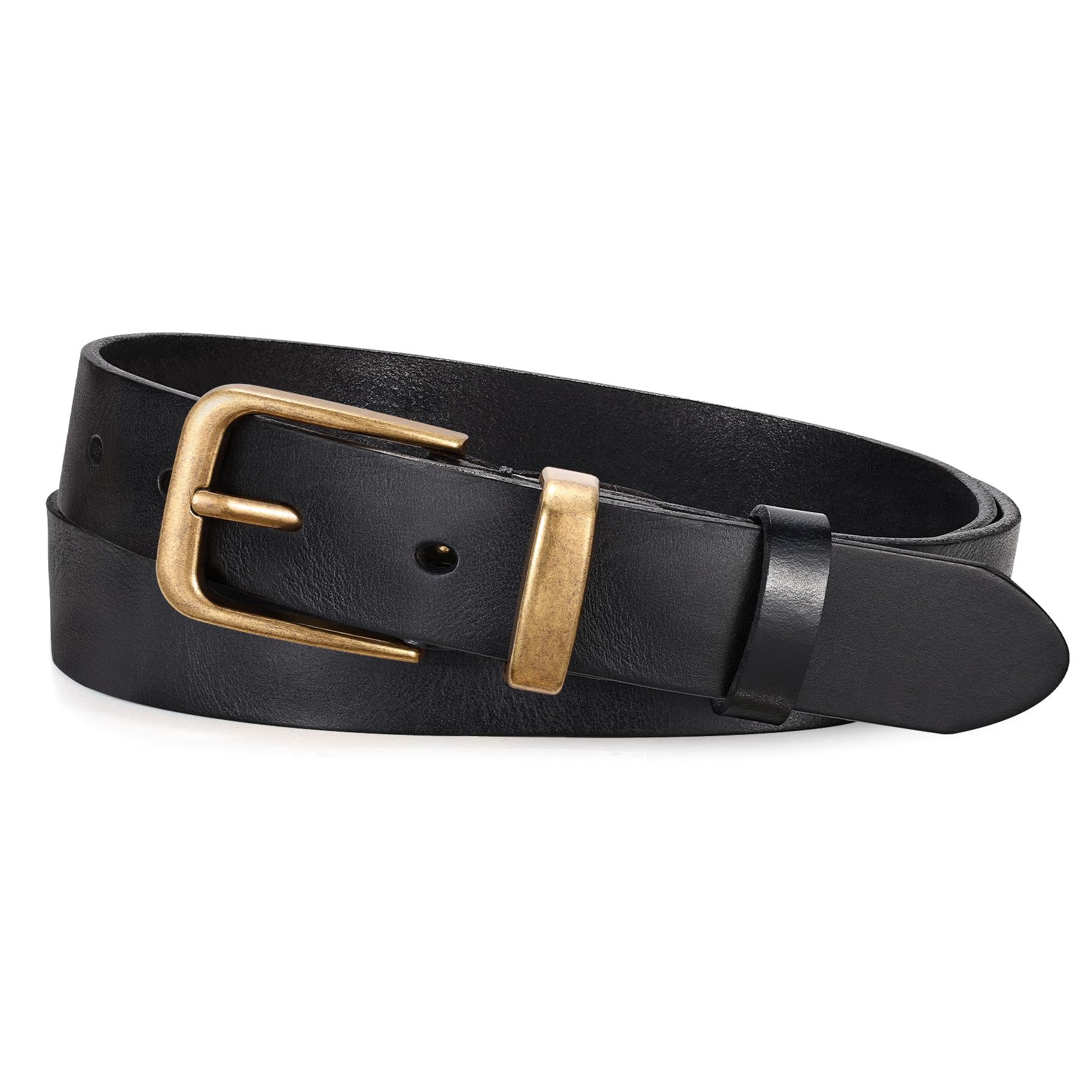 Vintage Metal Buckle Genuine Leather Belt