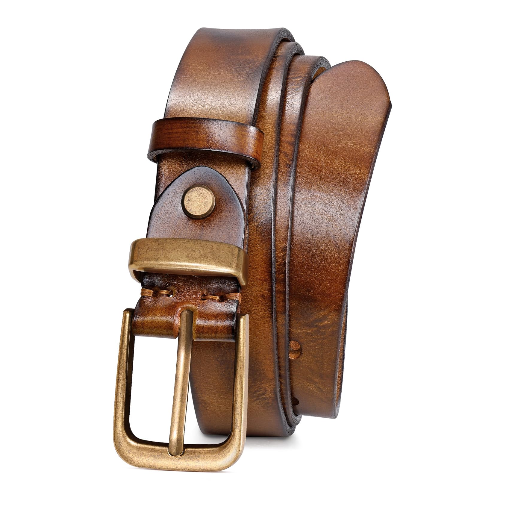 Vintage Metal Buckle Genuine Leather Belt