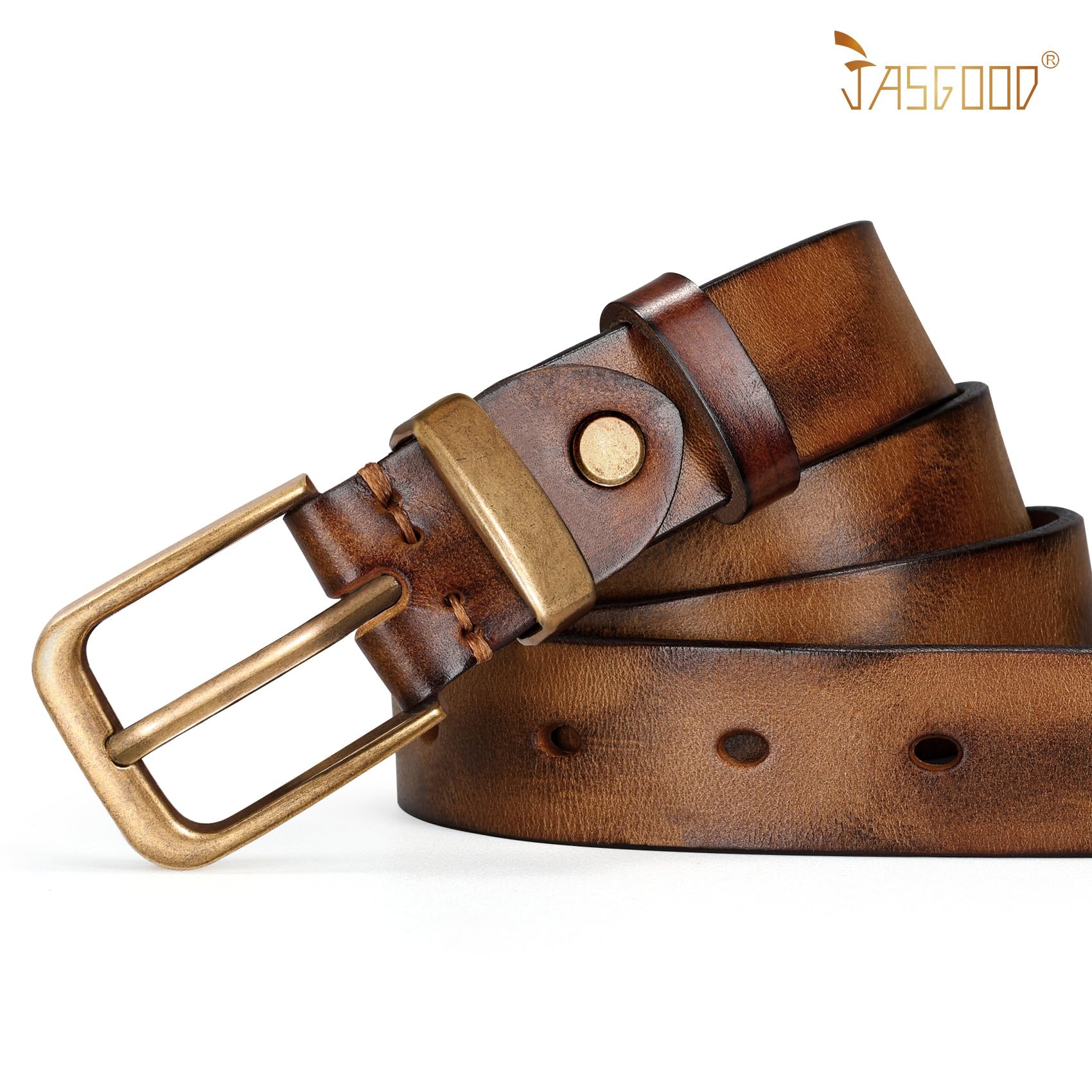 Vintage Metal Buckle Genuine Leather Belt