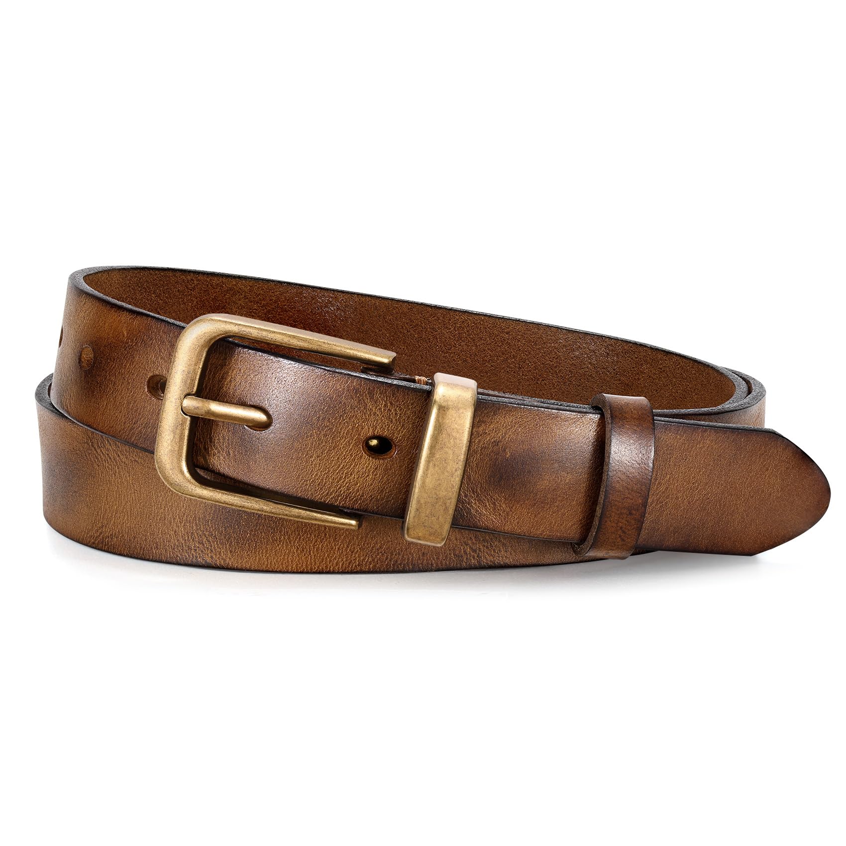 Vintage Metal Buckle Genuine Leather Belt