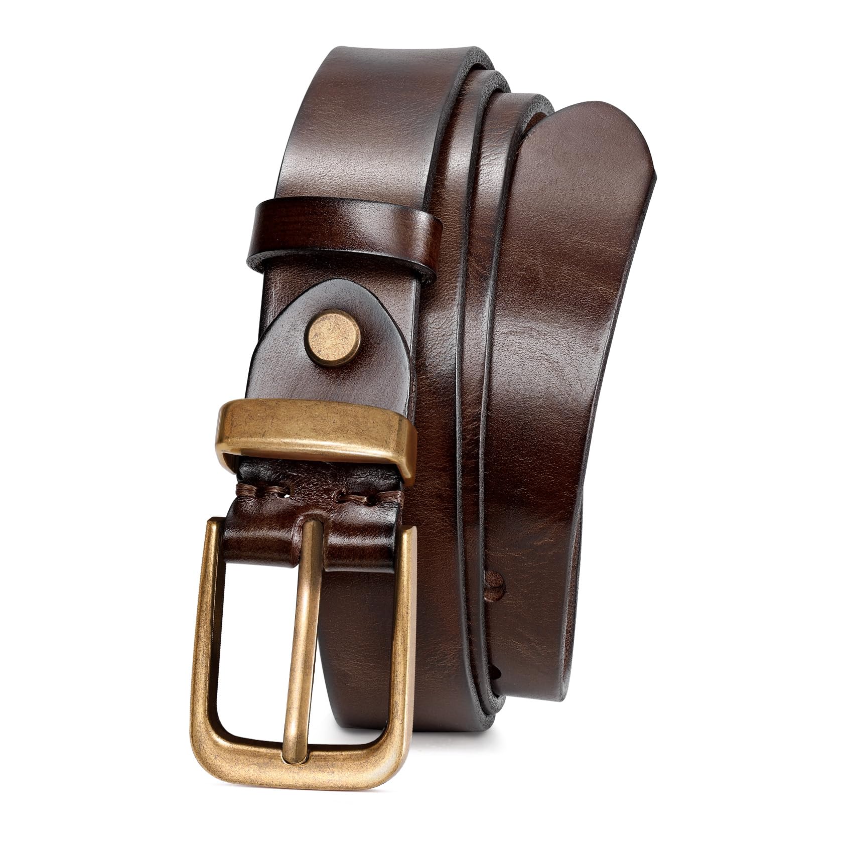 Vintage Metal Buckle Genuine Leather Belt