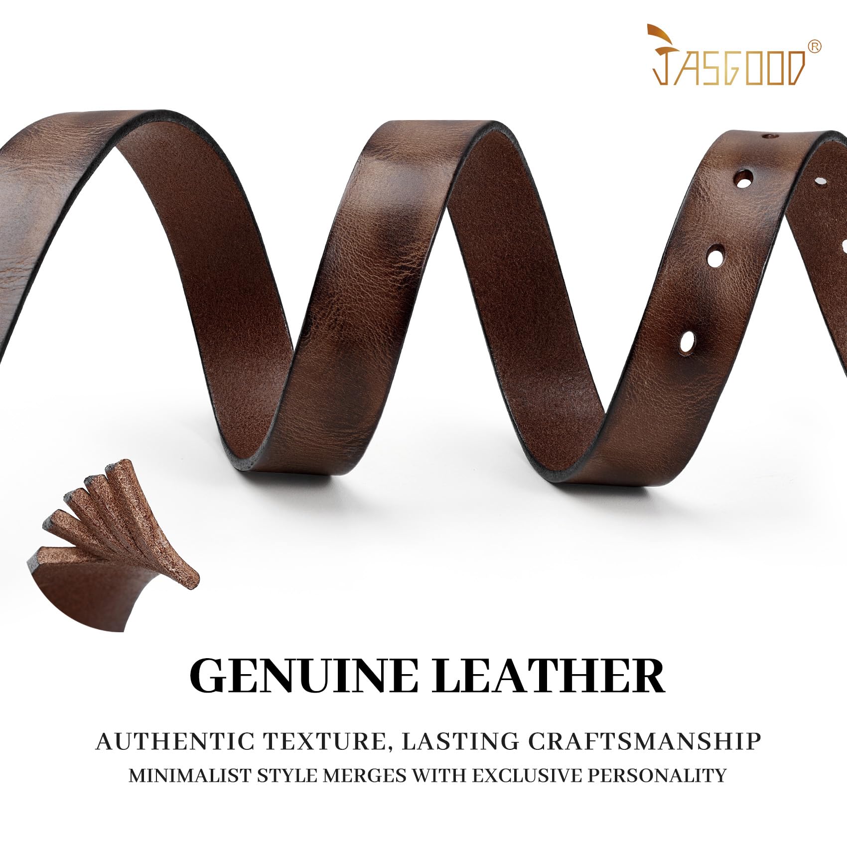 Vintage Metal Buckle Genuine Leather Belt