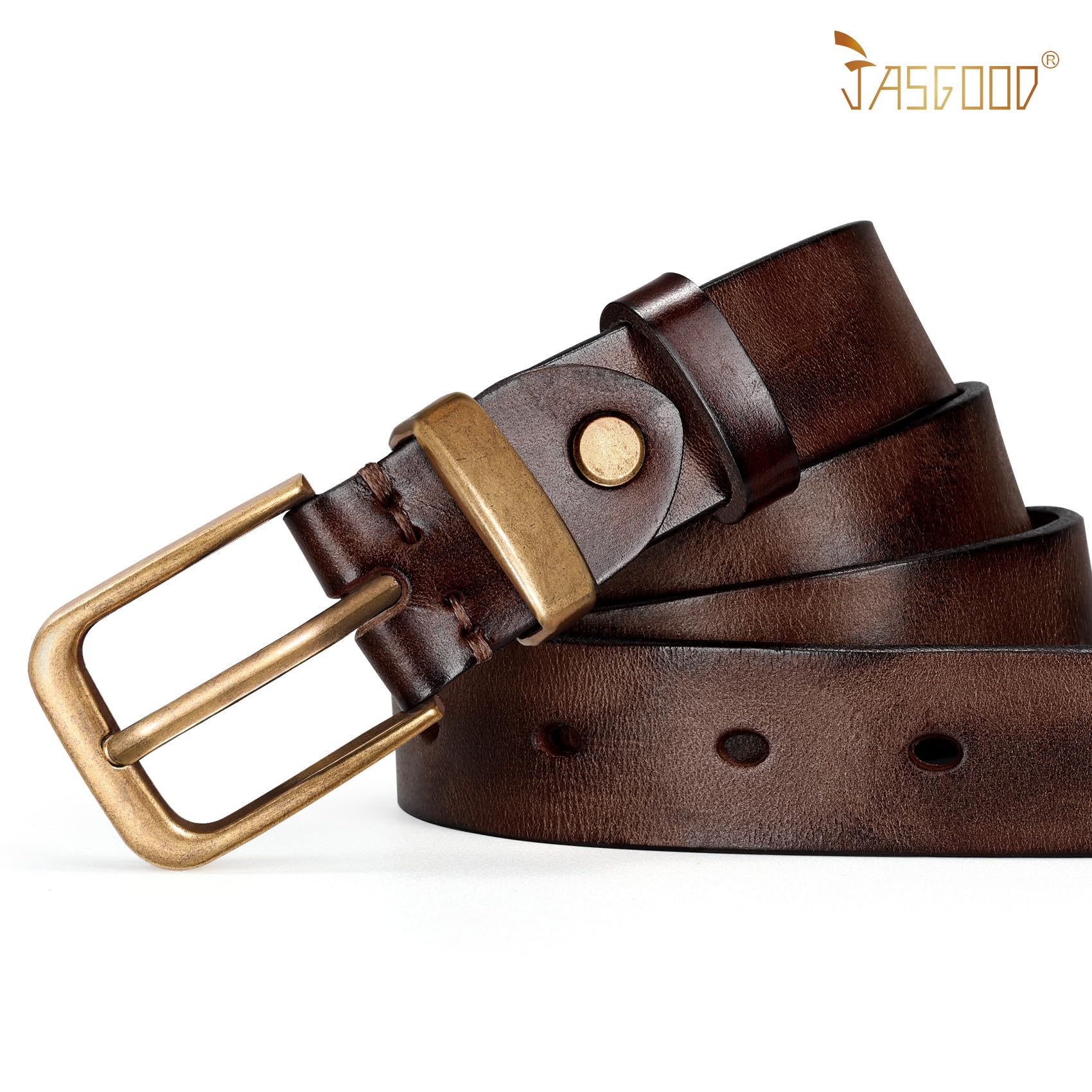 Vintage Metal Buckle Genuine Leather Belt