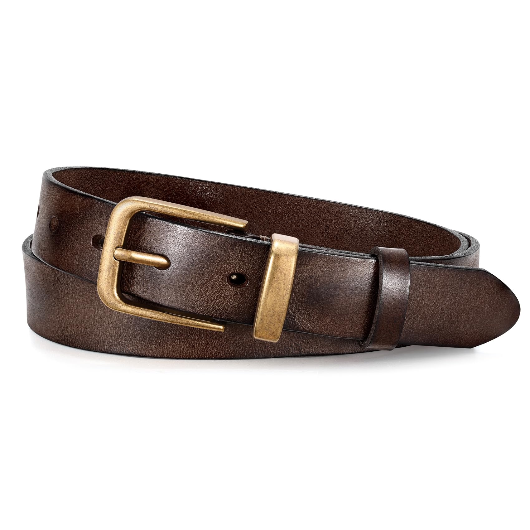 Vintage Metal Buckle Genuine Leather Belt