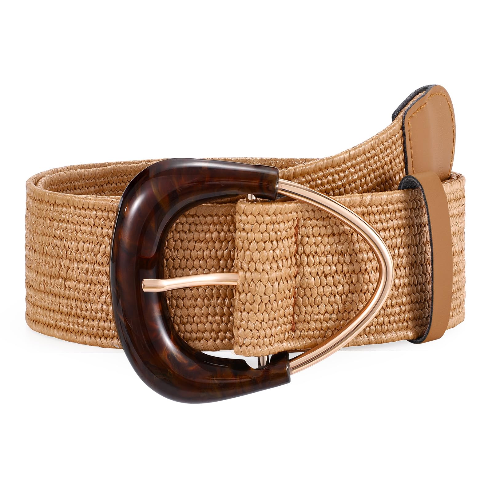 JASGOOD Straw Woven Elastic Belt