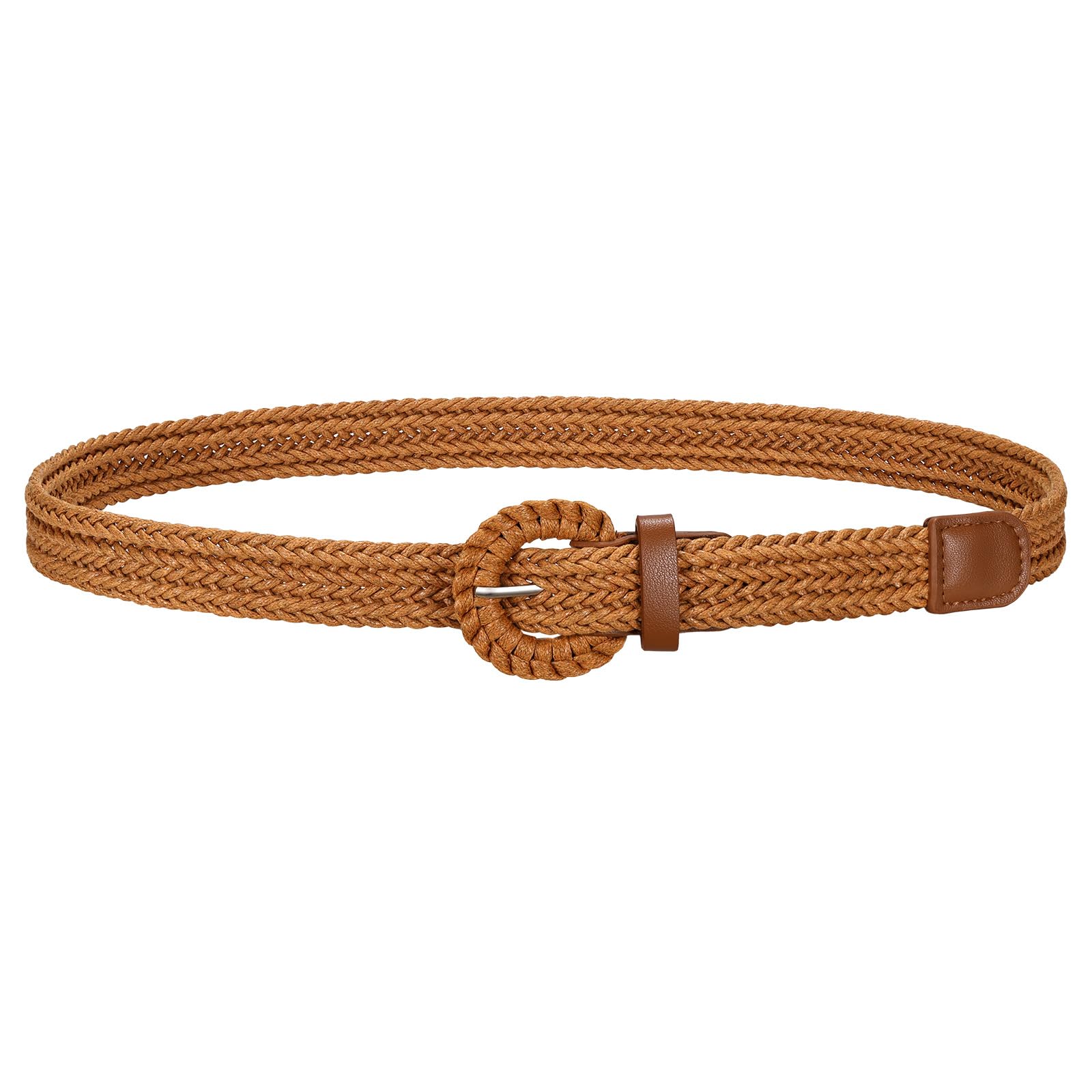 Skinny Raffia Straw Braided Belt