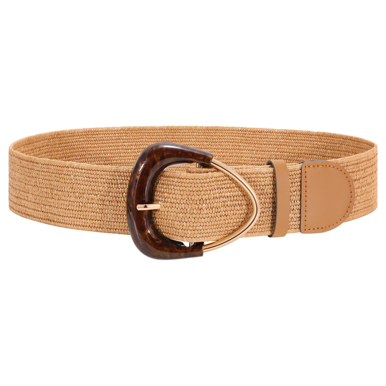 JASGOOD Straw Woven Elastic Belt