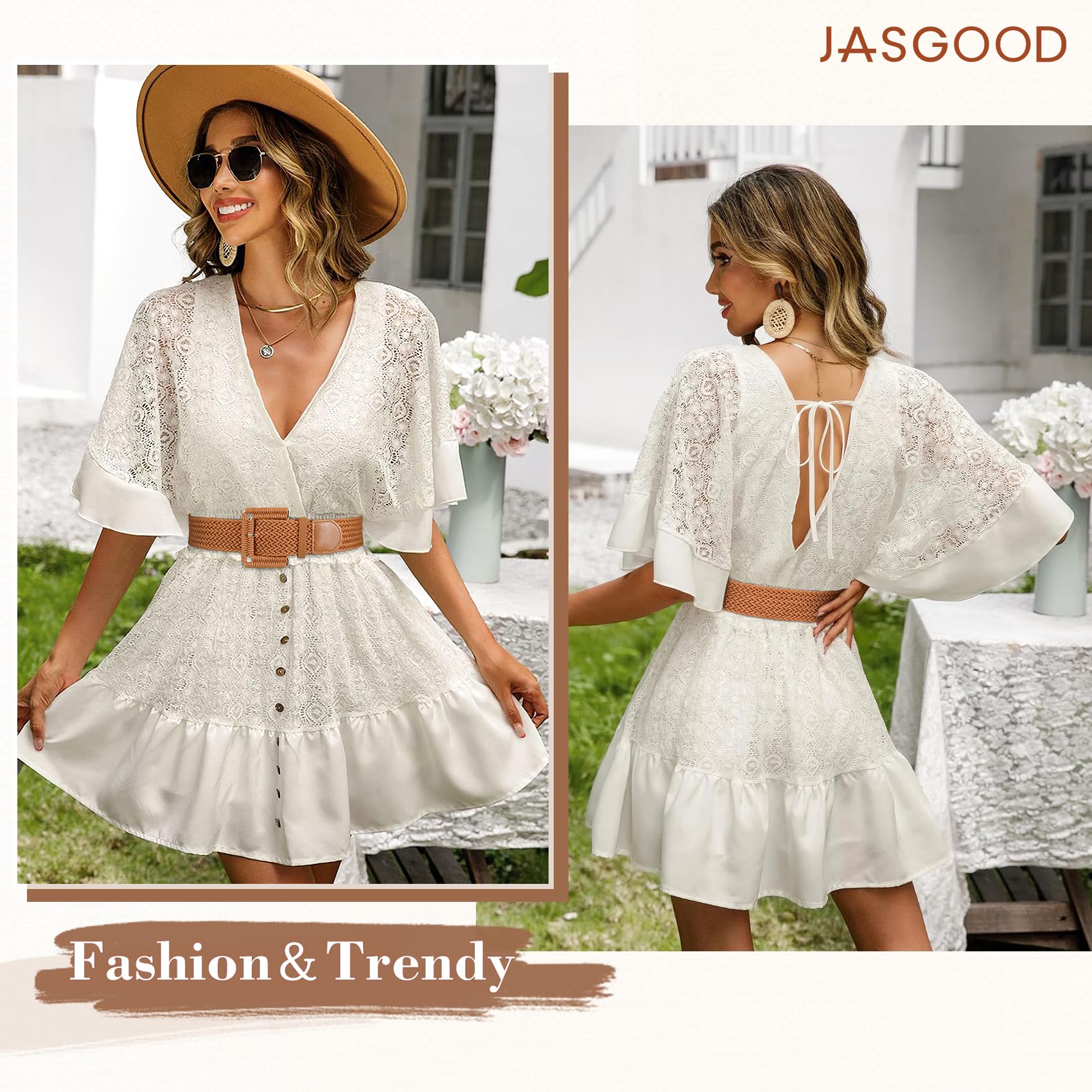 Rattan Waist Belt with Square Buckle