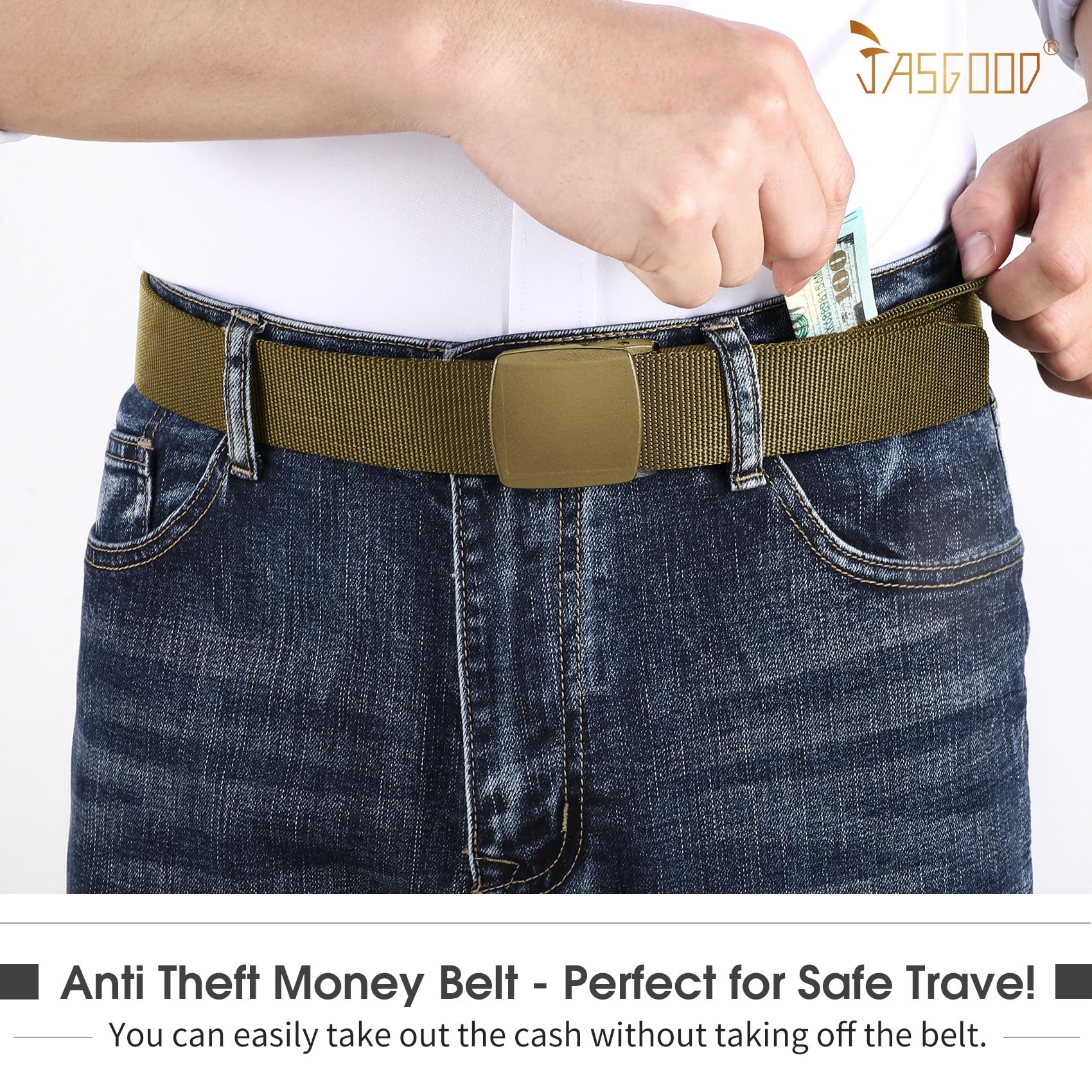 Security Money Belt with Hidden Money Pocket