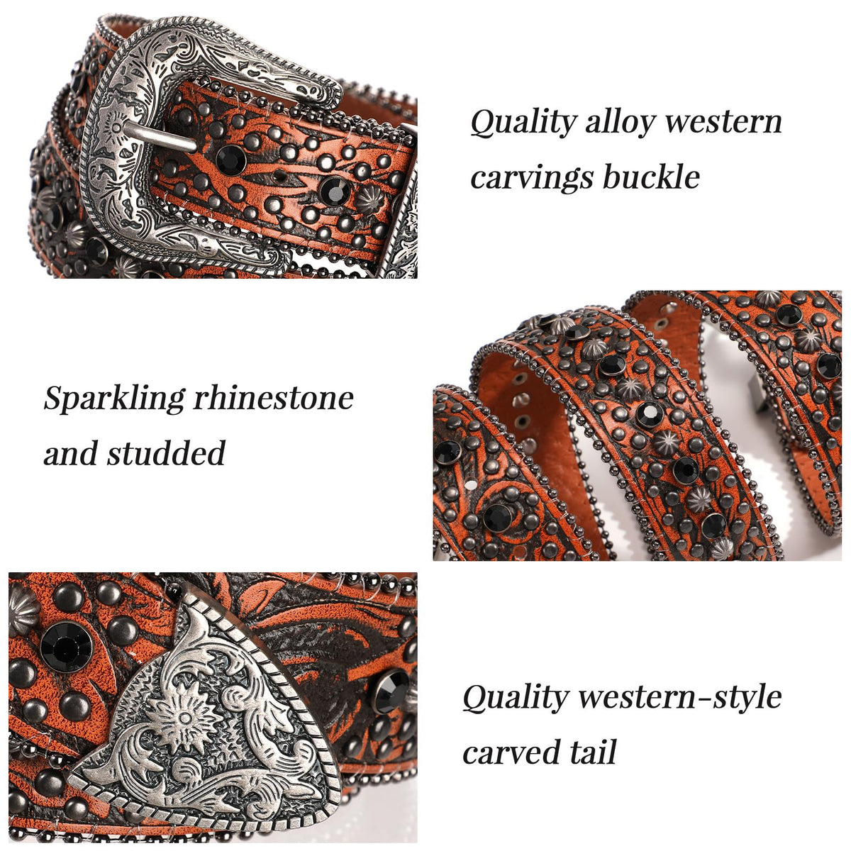 Western Rhinestone Belt for Women & Men