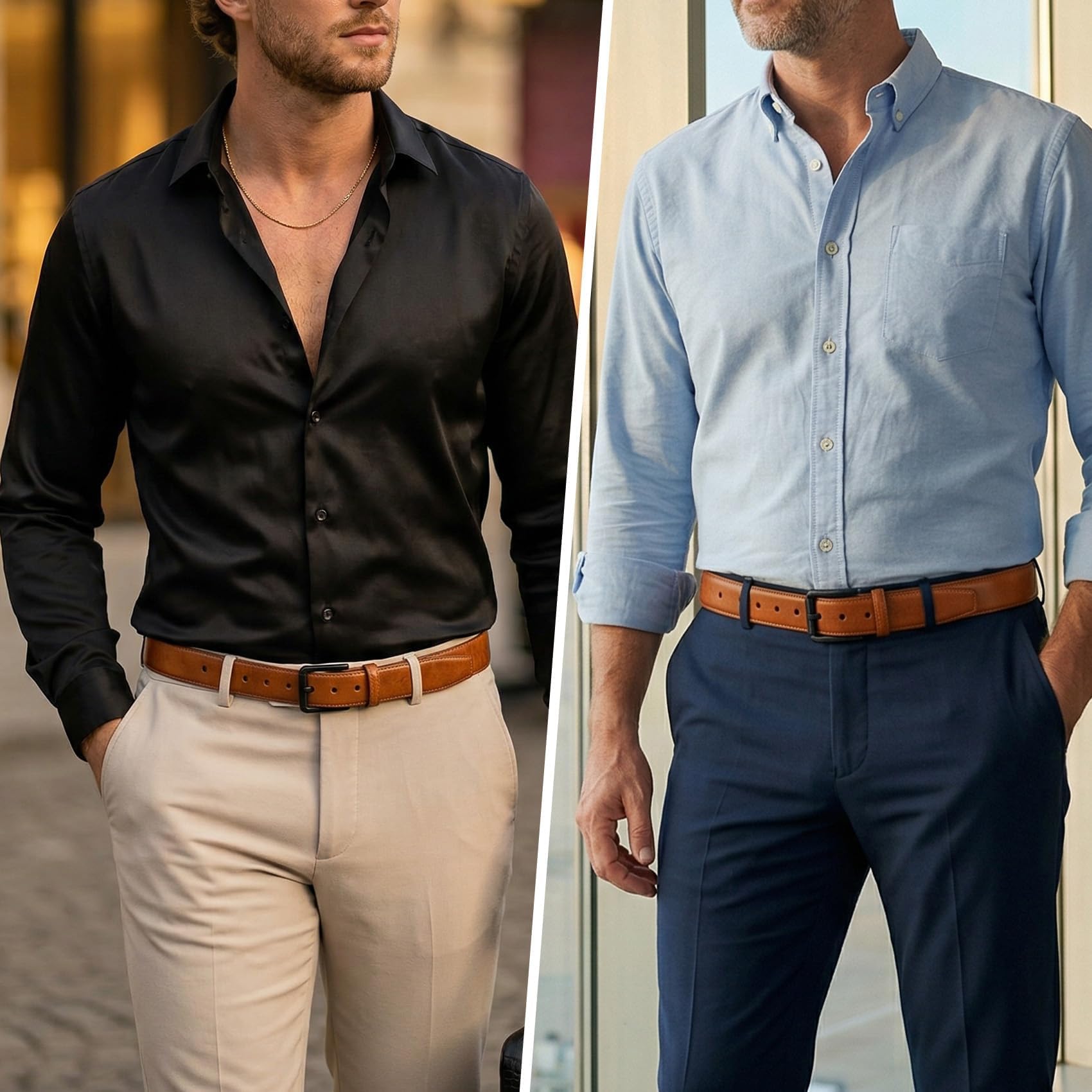 Nickel Free TSA Approved Leather Belt For Men