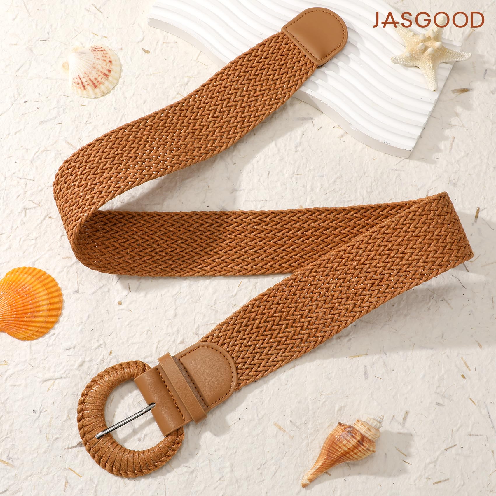 Wide Braided Boho Rattan Belt