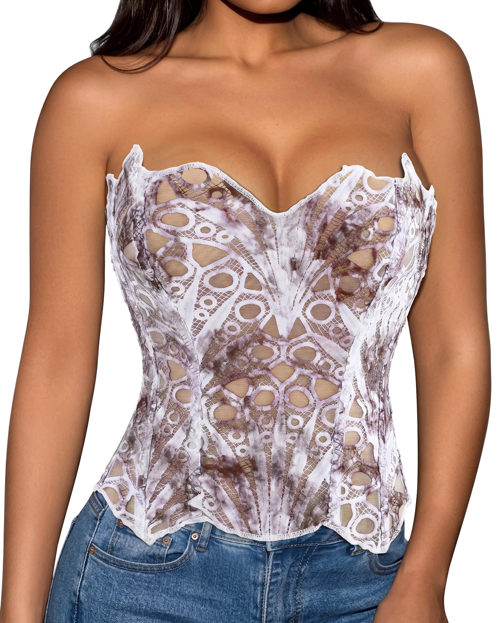 Lace Up Corset Bustier Top
