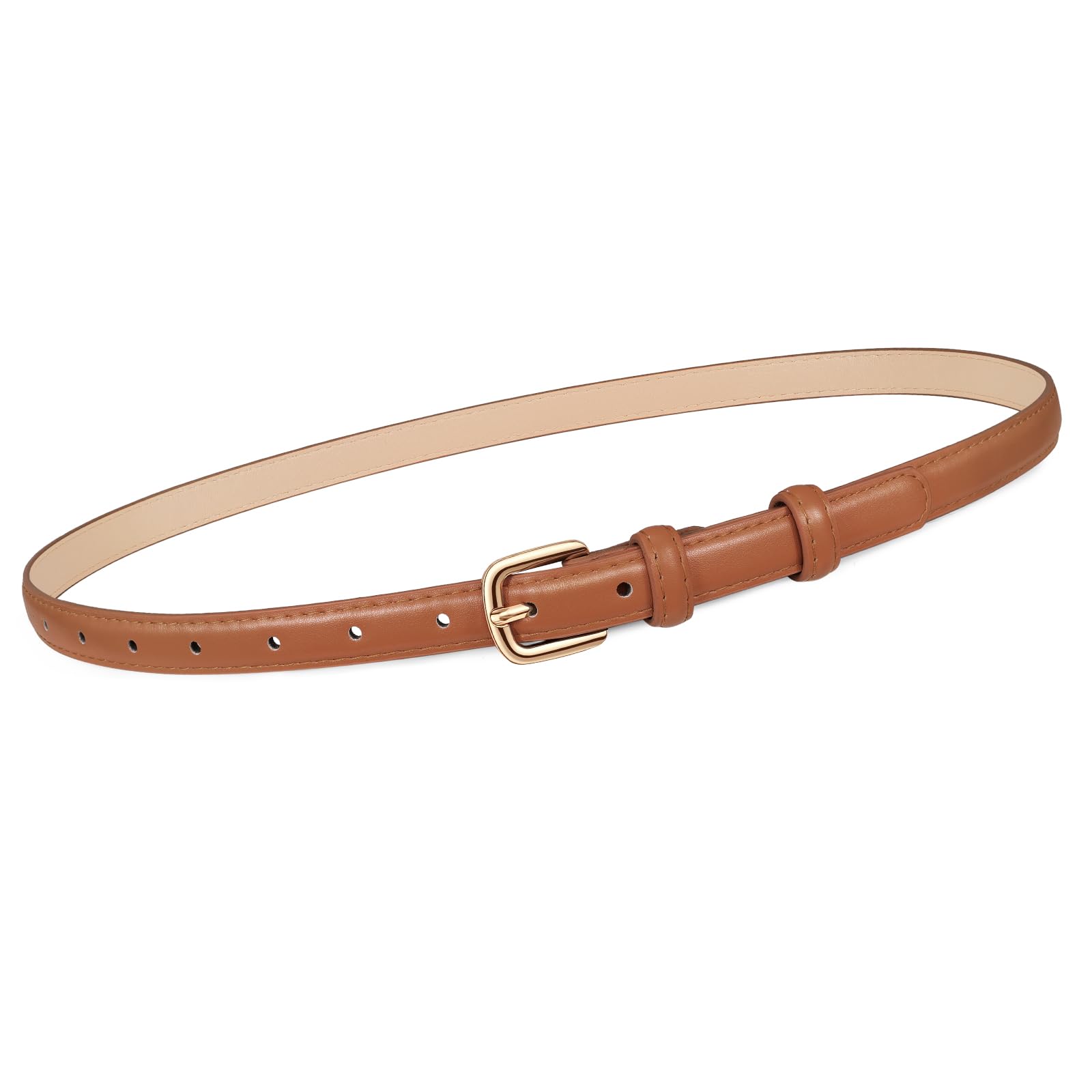 21 Colors Ladies Belt with Gold Buckle