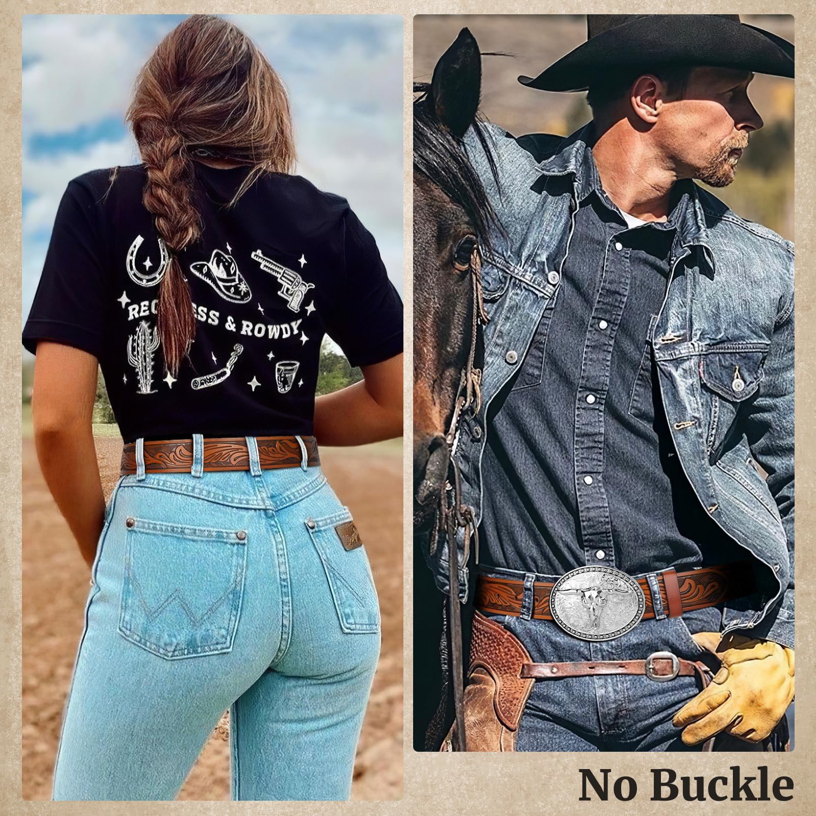 Western Belt Strap Without Buckle - JASGOOD OFFICIAL